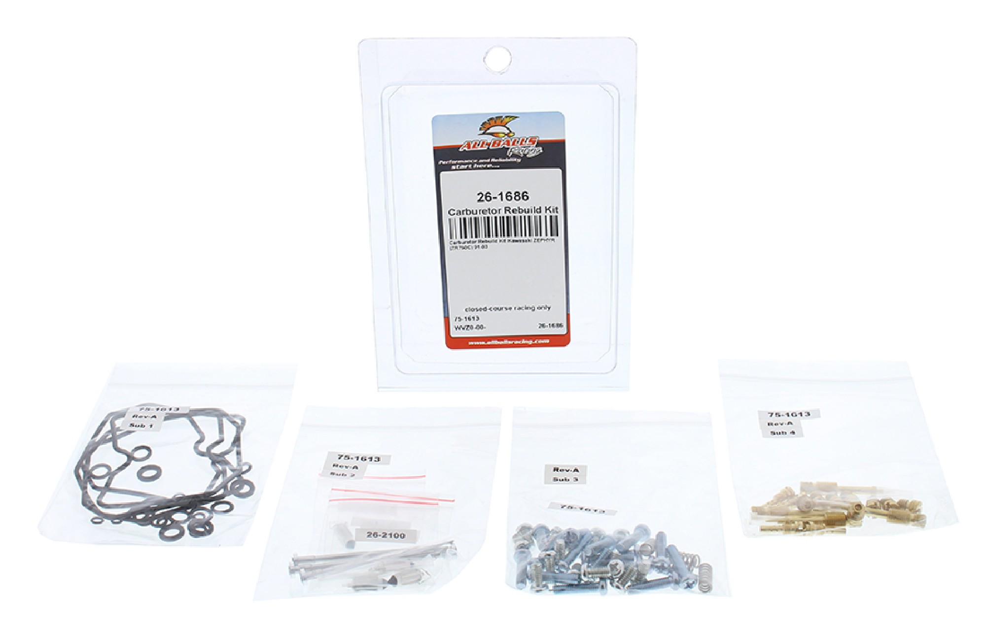 All Balls Carburetor Rebuild Kit 26-1686 for Kawasaki ZR 750 C Zephyr 91-93