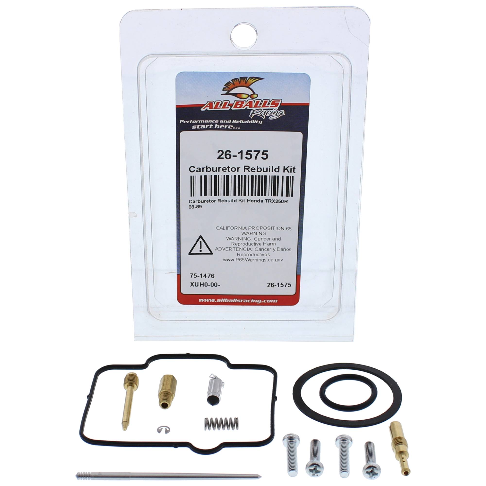 All Balls Carburetor Kit, Complete 26-1575 for Honda TRX 250 R 88-89