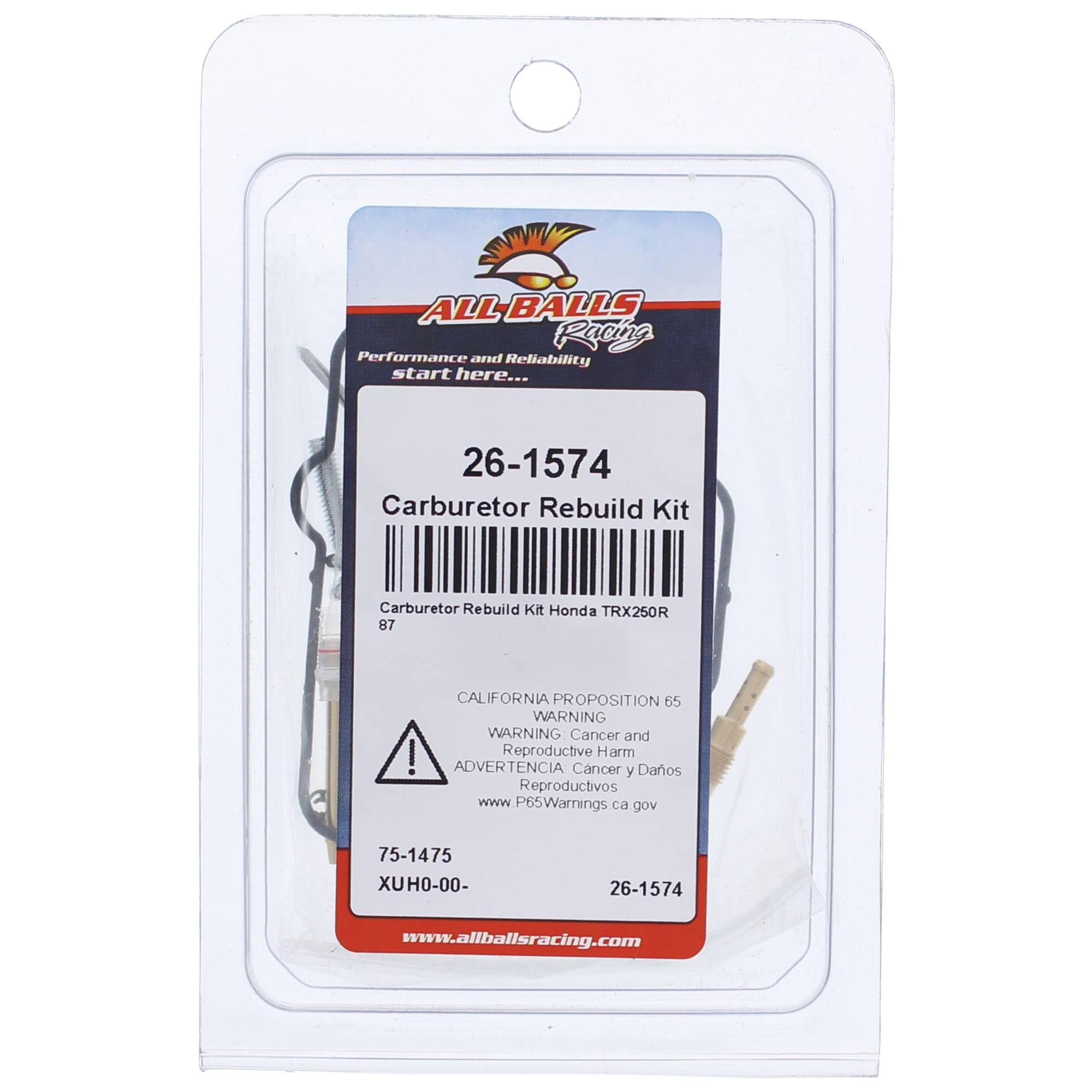 All Balls Carburetor Kit, Complete 26-1574 for Honda TRX 250 R 87