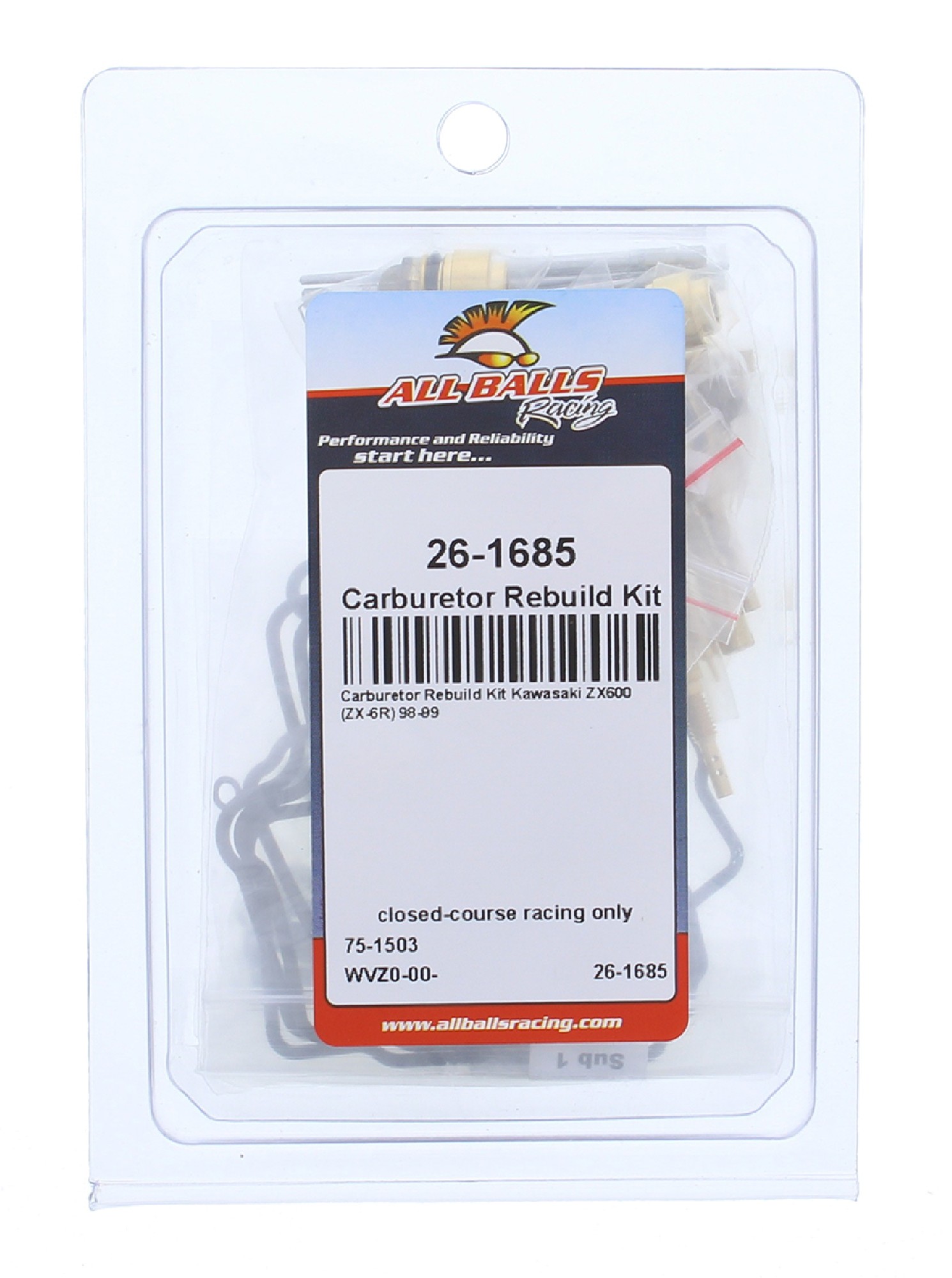All Balls Carburetor Rebuild Kit 26-1685 for Kawasaki ZX 6R (ZX 600G) 98 99