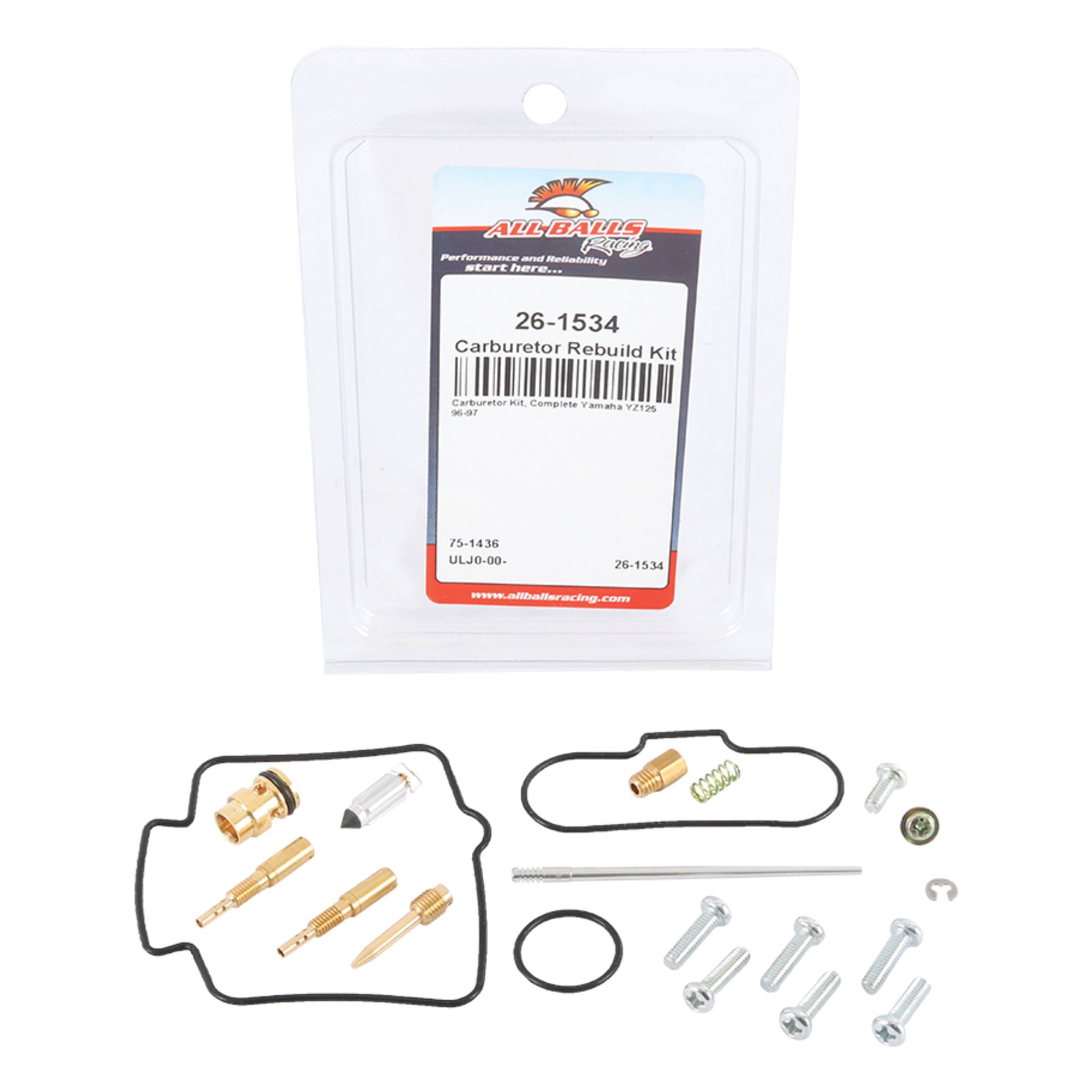 All Balls Carburetor Kit, Complete 26-1534 for Yamaha YZ125 96-97