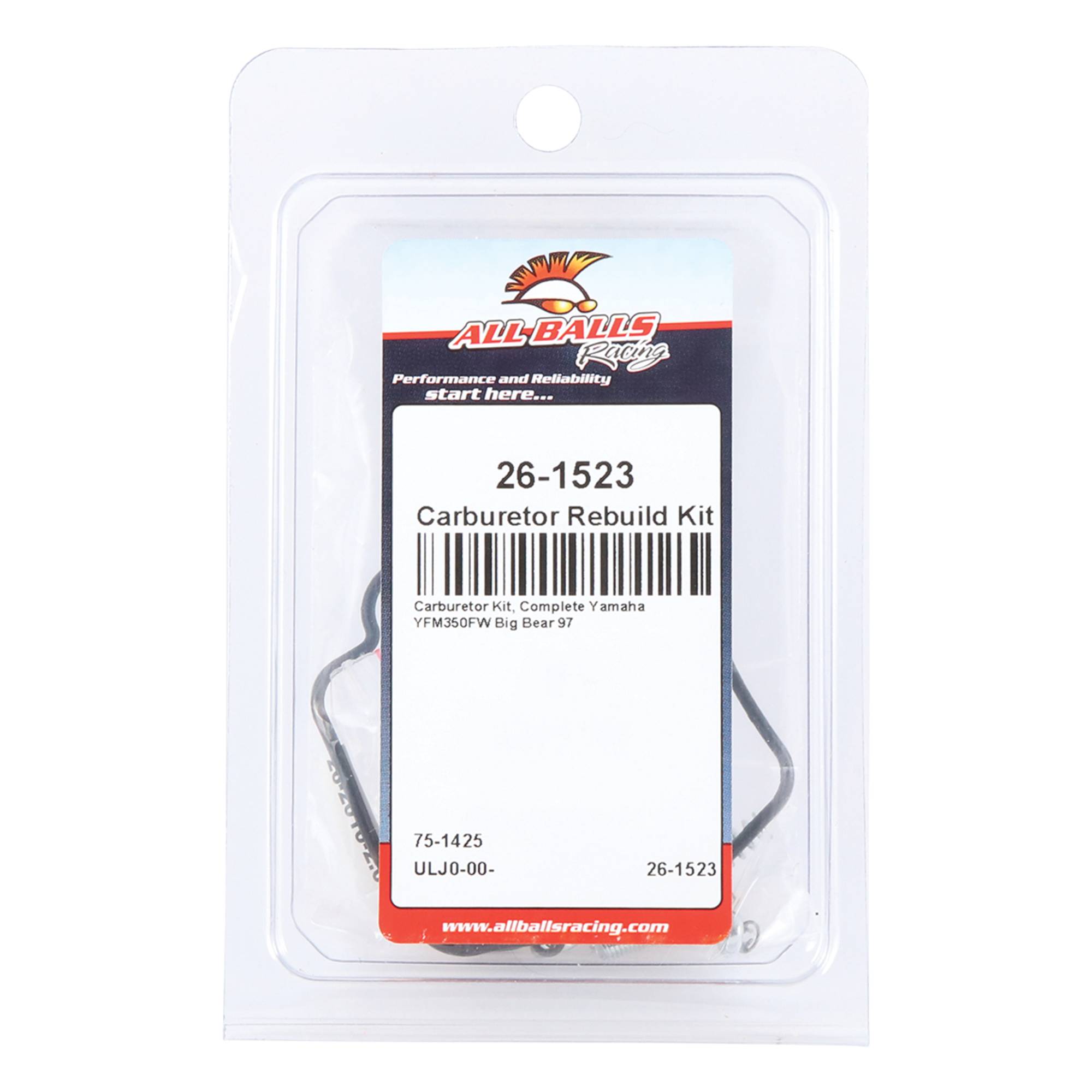 All Balls Carburetor Kit, Complete 26-1523 for Yamaha YFM350FW Big Bear