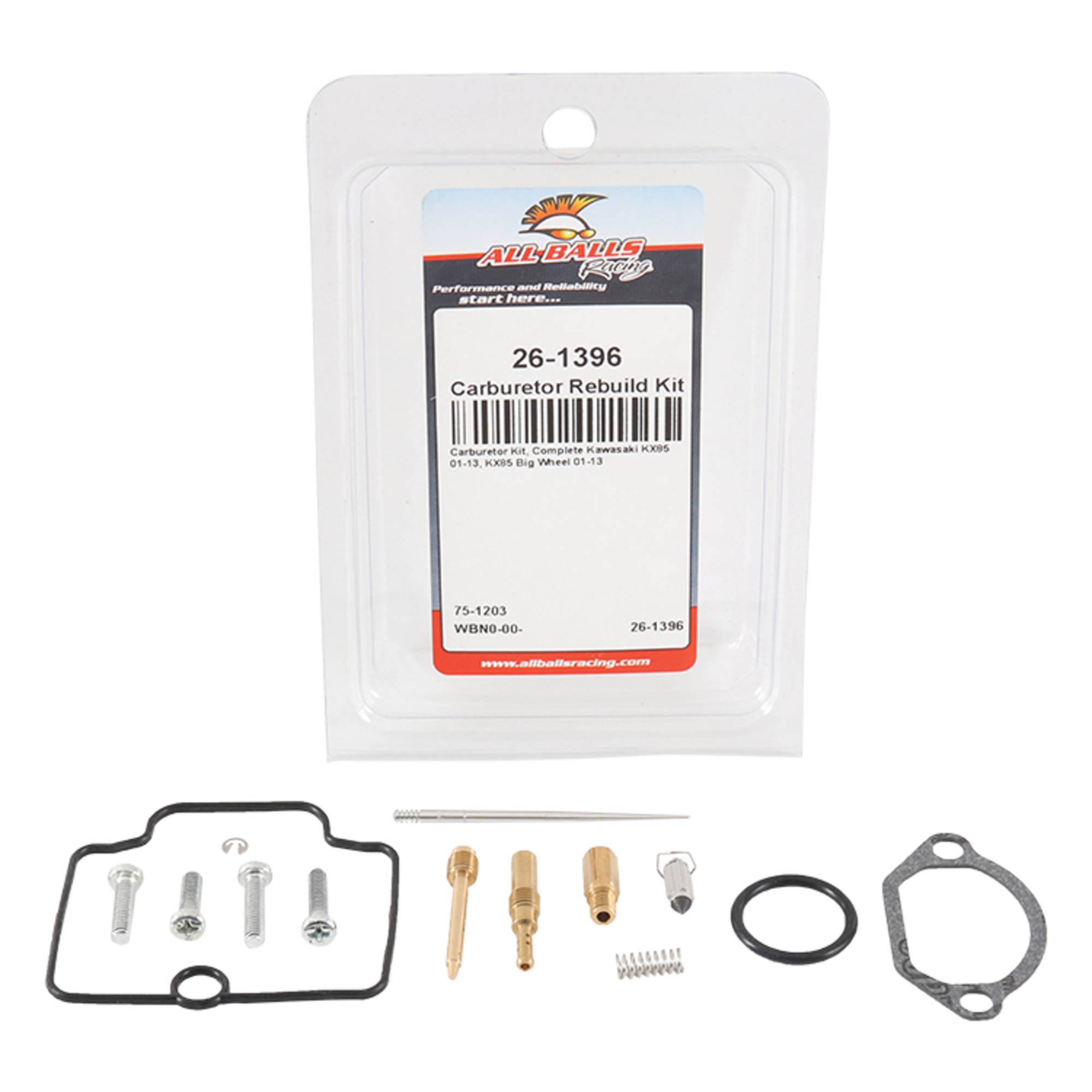 All Balls Carburetor Rebuild Kit 26-1396 for Kawasaki 85 KX 01-13
