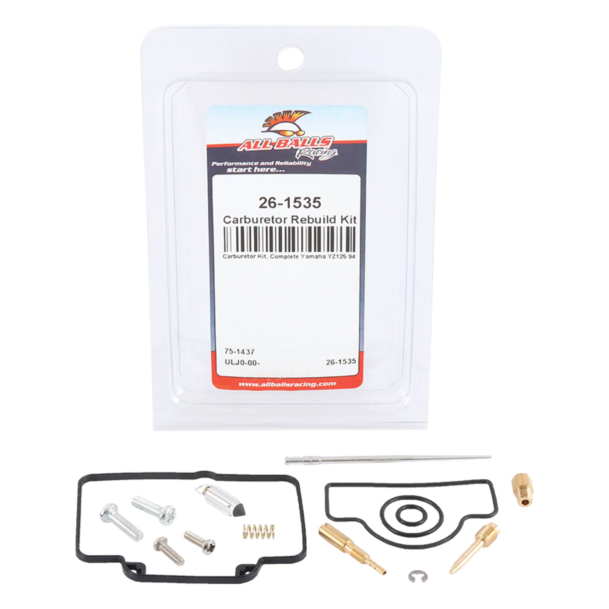 All Balls Carburetor Kit, Complete 26-1535 for Yamaha YZ125 94