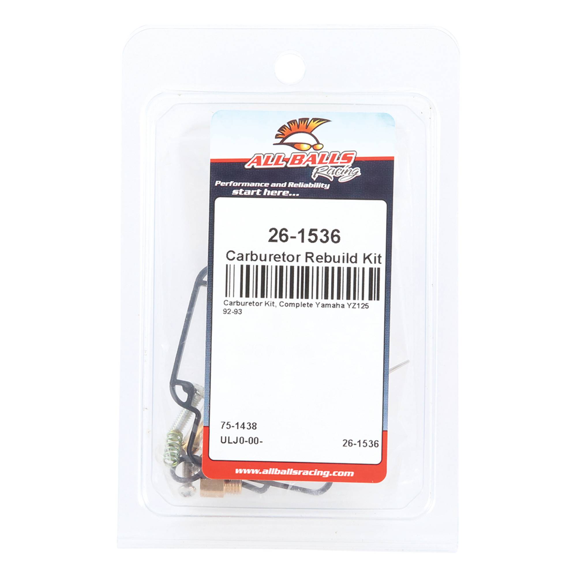 All Balls Carburetor Kit, Complete 26-1536 for Yamaha YZ125 92-93