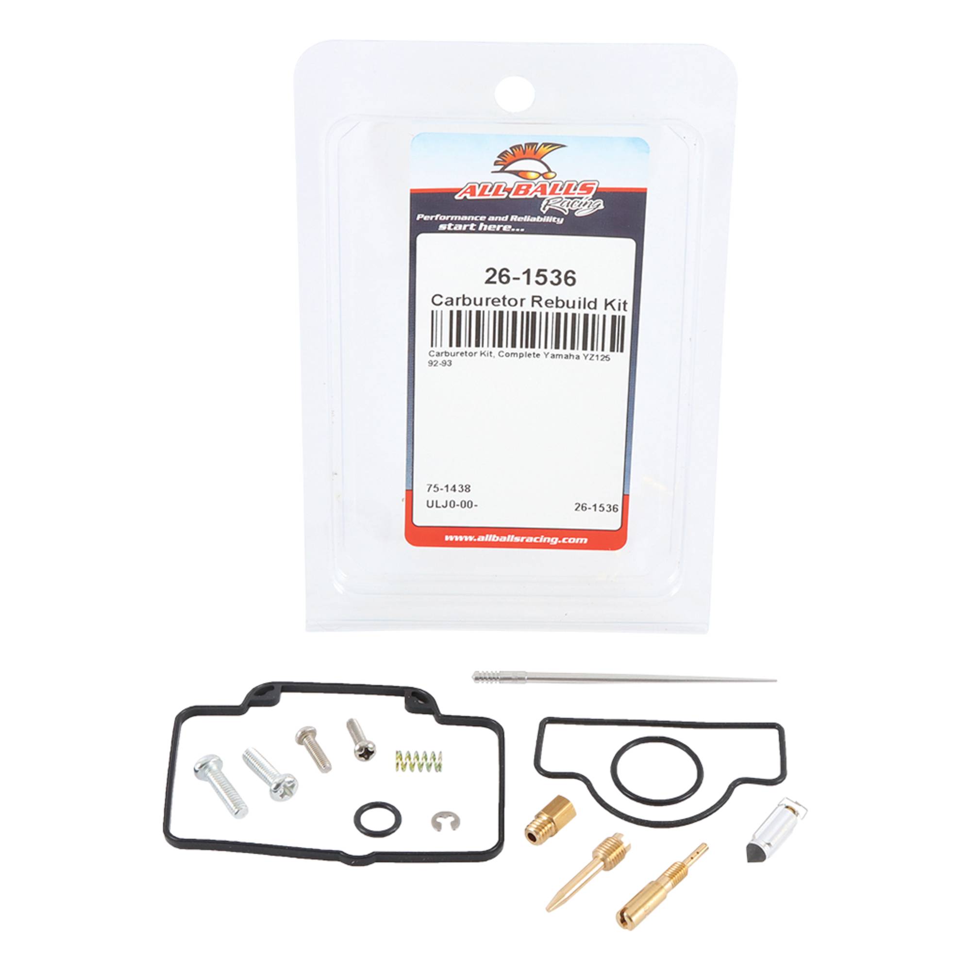 All Balls Carburetor Kit, Complete 26-1536 for Yamaha YZ125 92-93