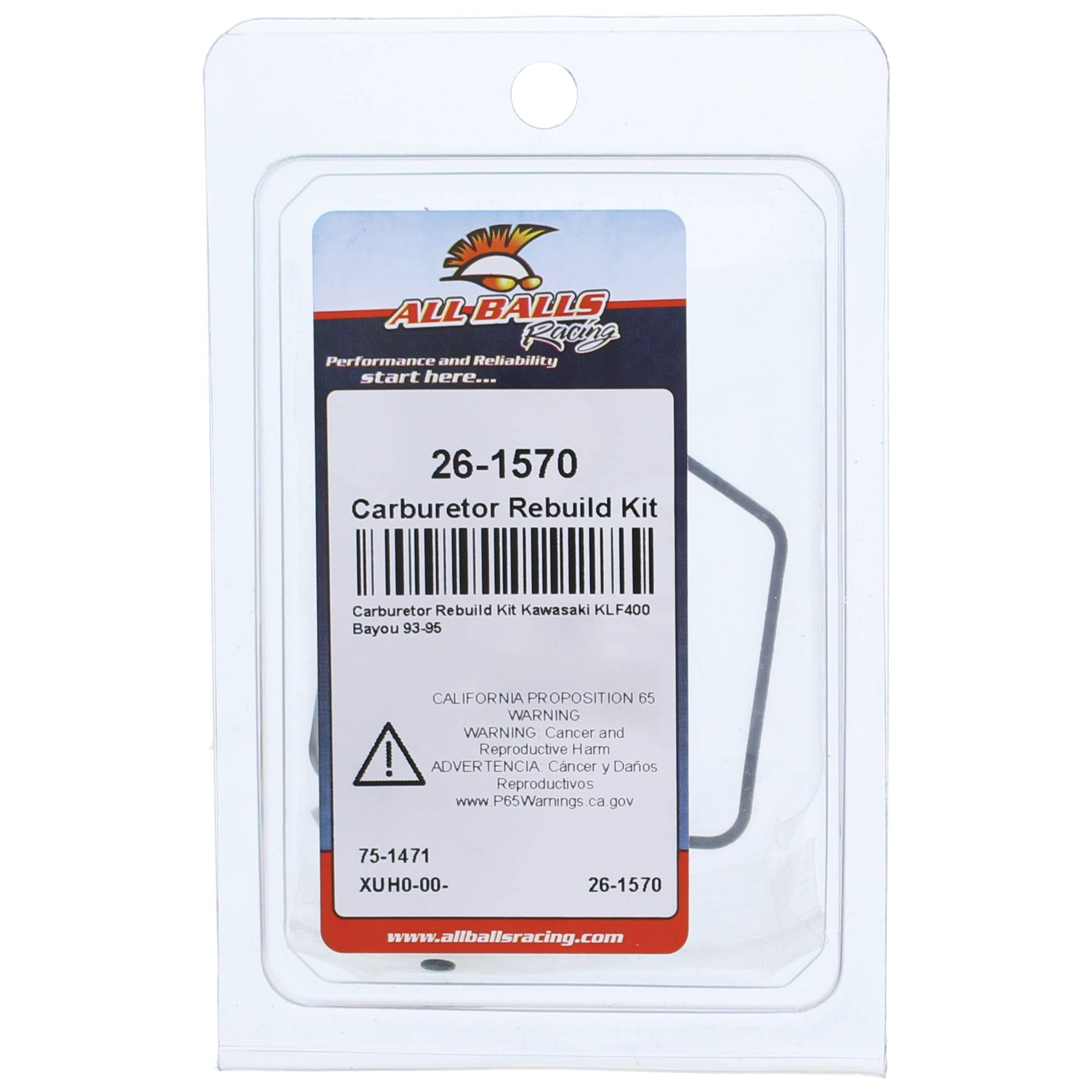 All Balls Carburetor Kit, Complete 26-1570 for Kawasaki KLF 400B Bayou 93-95