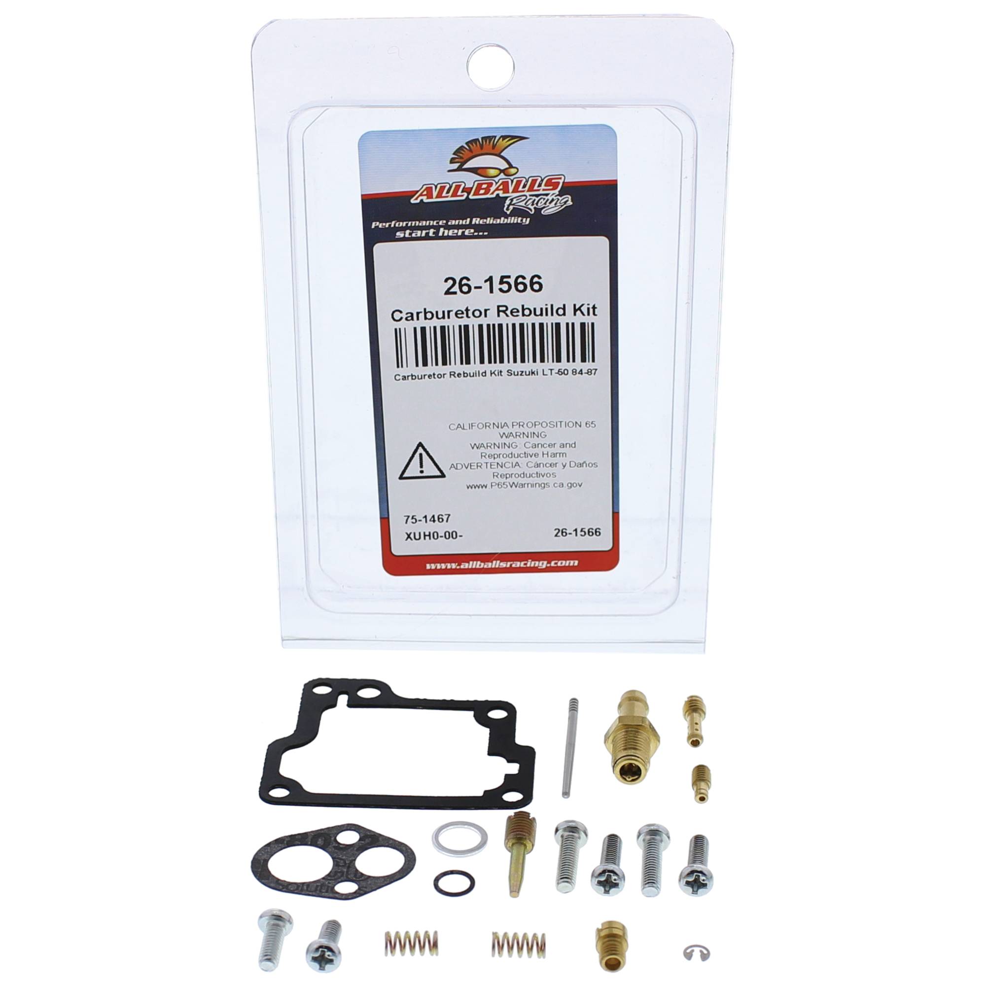 All Balls Carburetor Kit, Complete 26-1566 for Suzuki LT 50 84-87