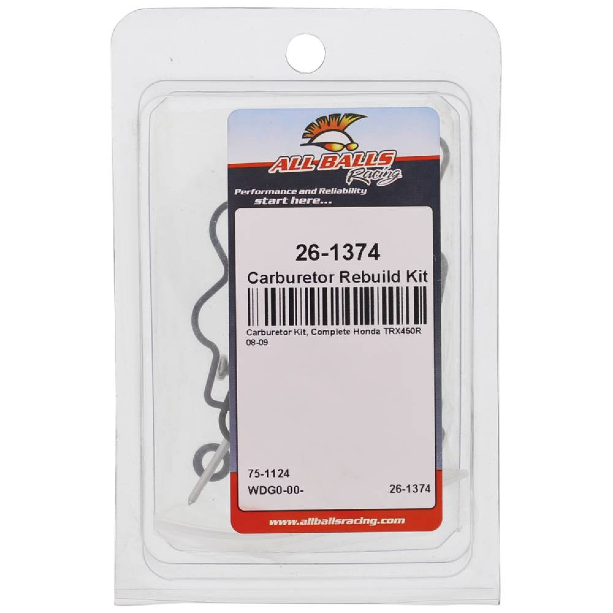 All Balls Carburetor Rebuild Kit 26-1374 for Honda TRX 450 R 2008-2009