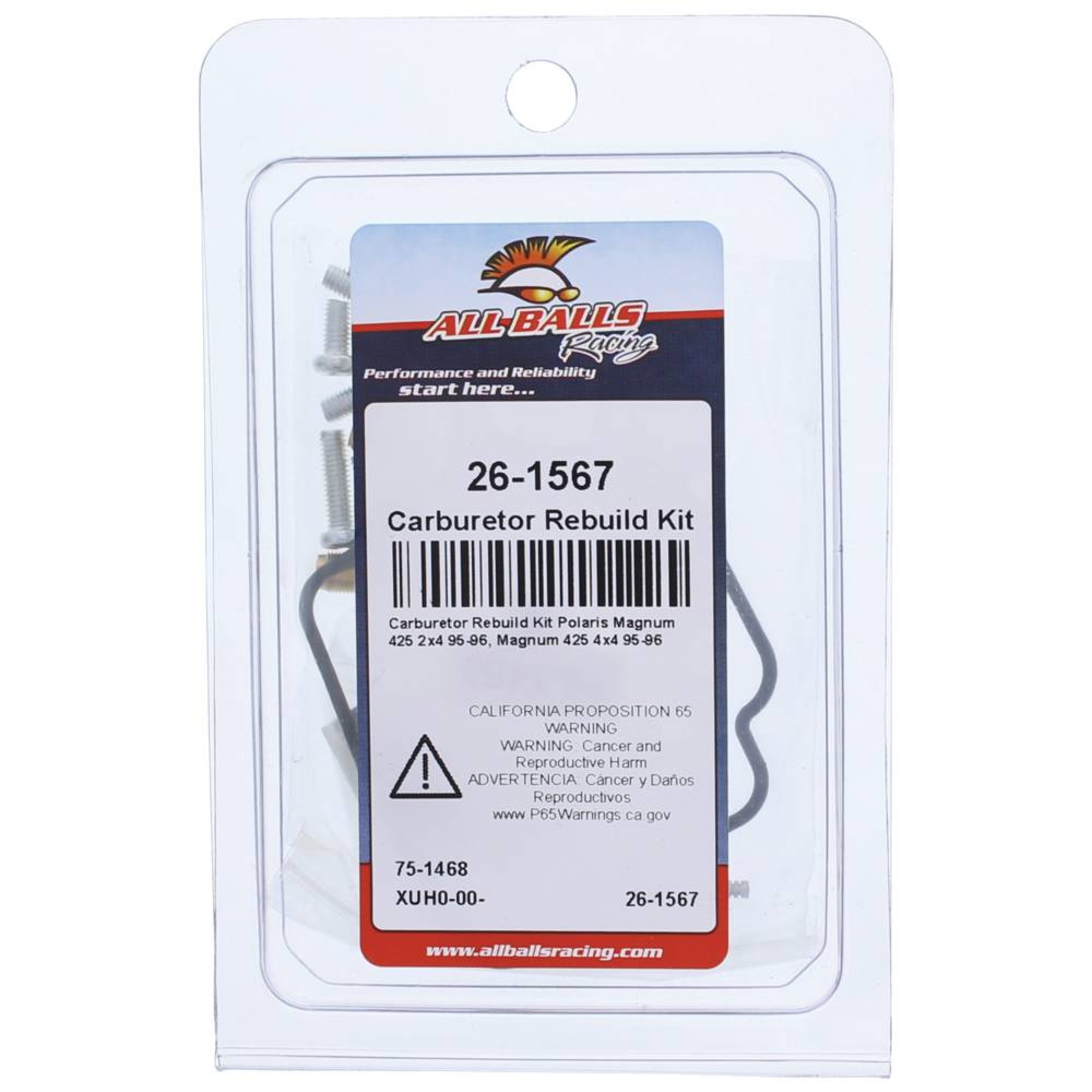 All Balls Carburetor Kit, Complete 26-1567 for Polaris Magnum 425 2x4 95-96