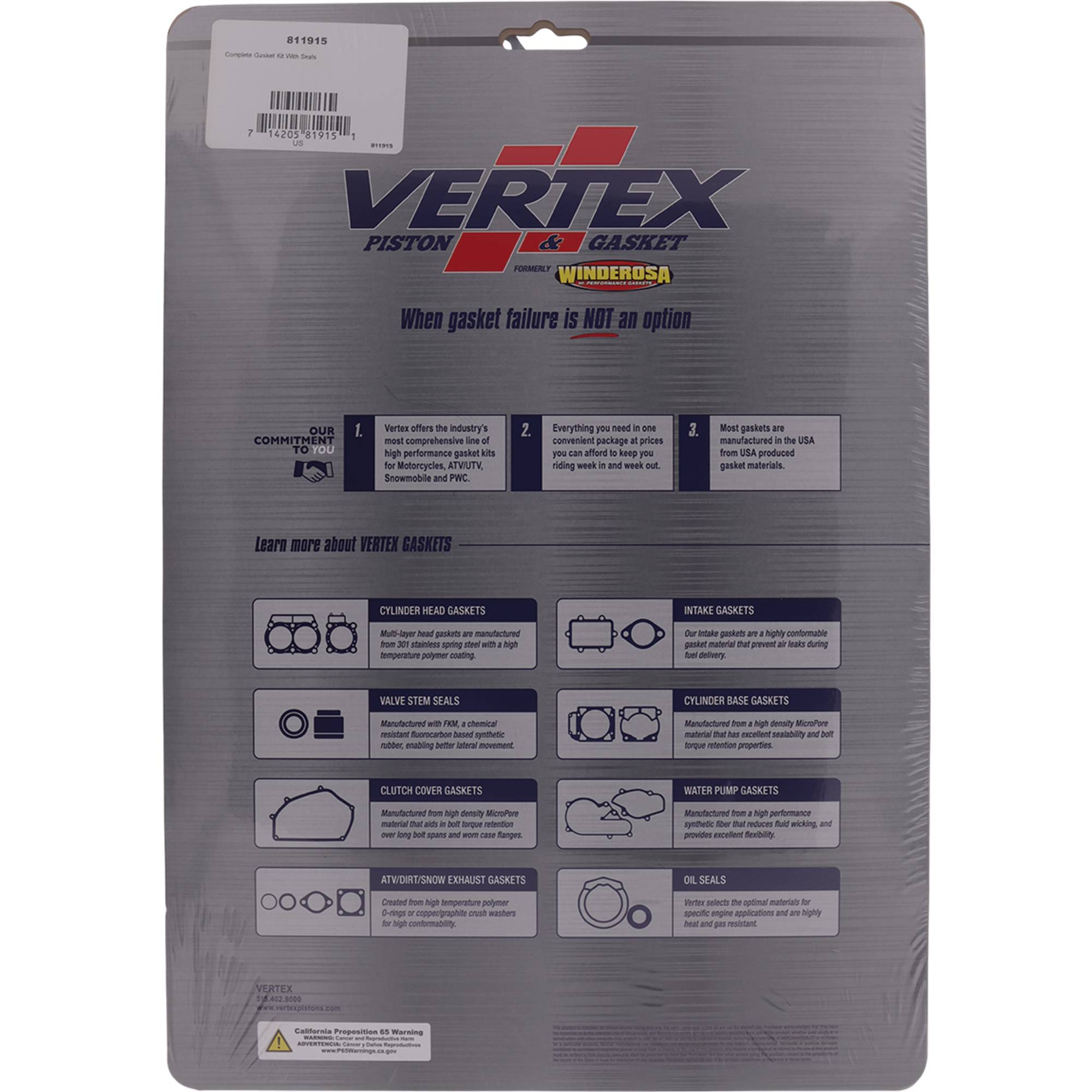 Winderosa Complete Gasket Kit with Oil Seals for Honda, 811915