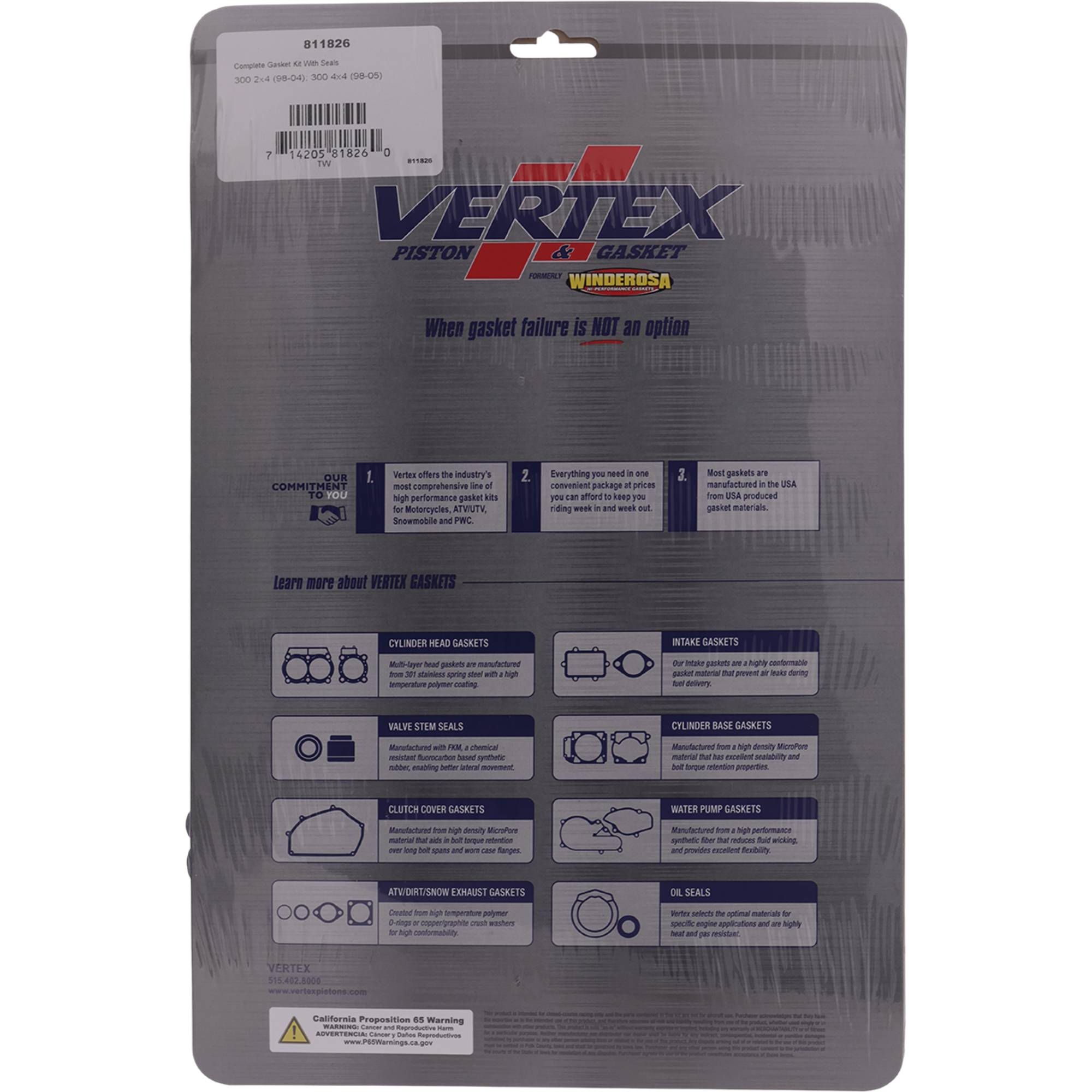 Winderosa Complete Gasket Kit with Oil Seals for Arctic Cat, 811826