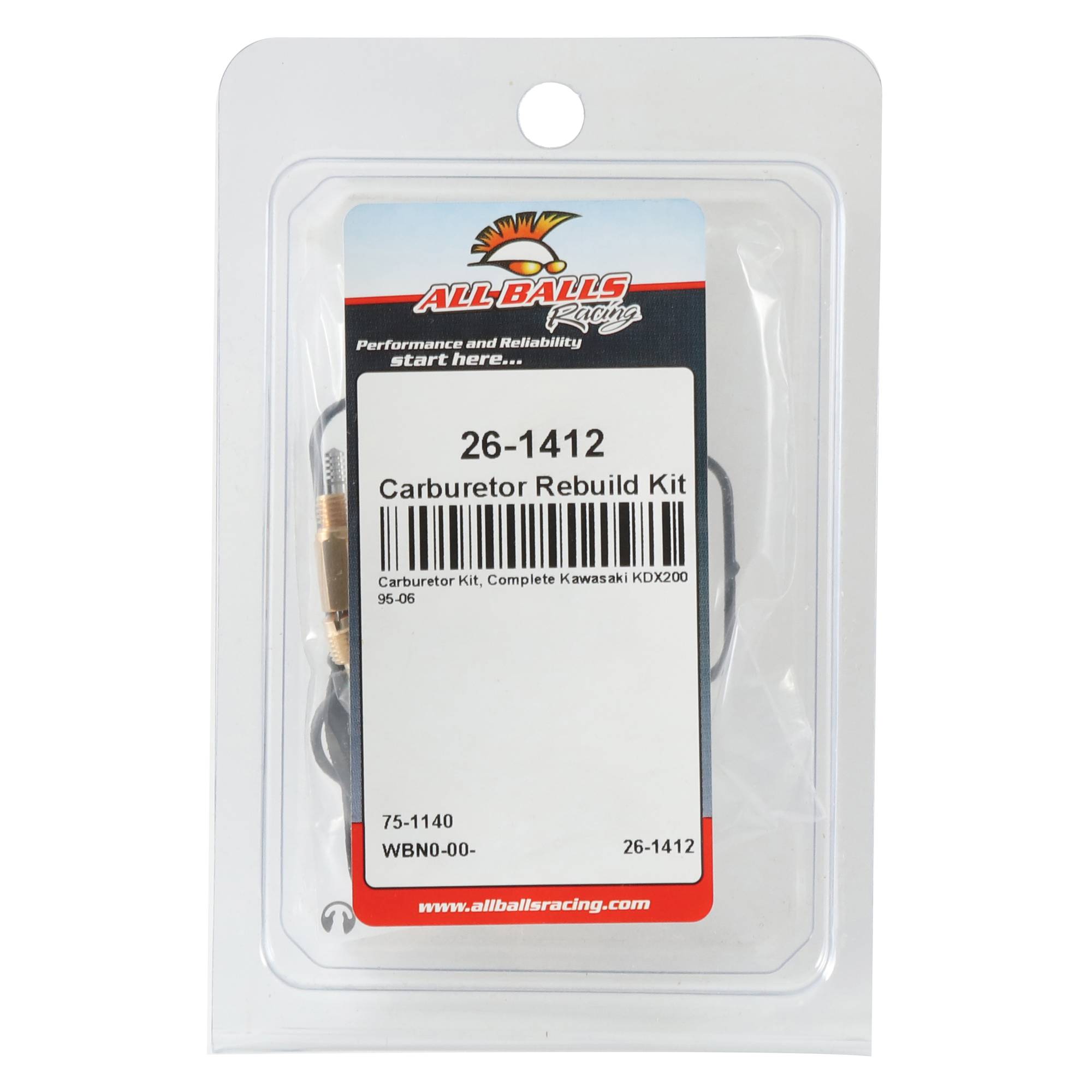 All Balls Carburetor Rebuild Kit 26-1412 for Kawasaki KDX 200 95-06