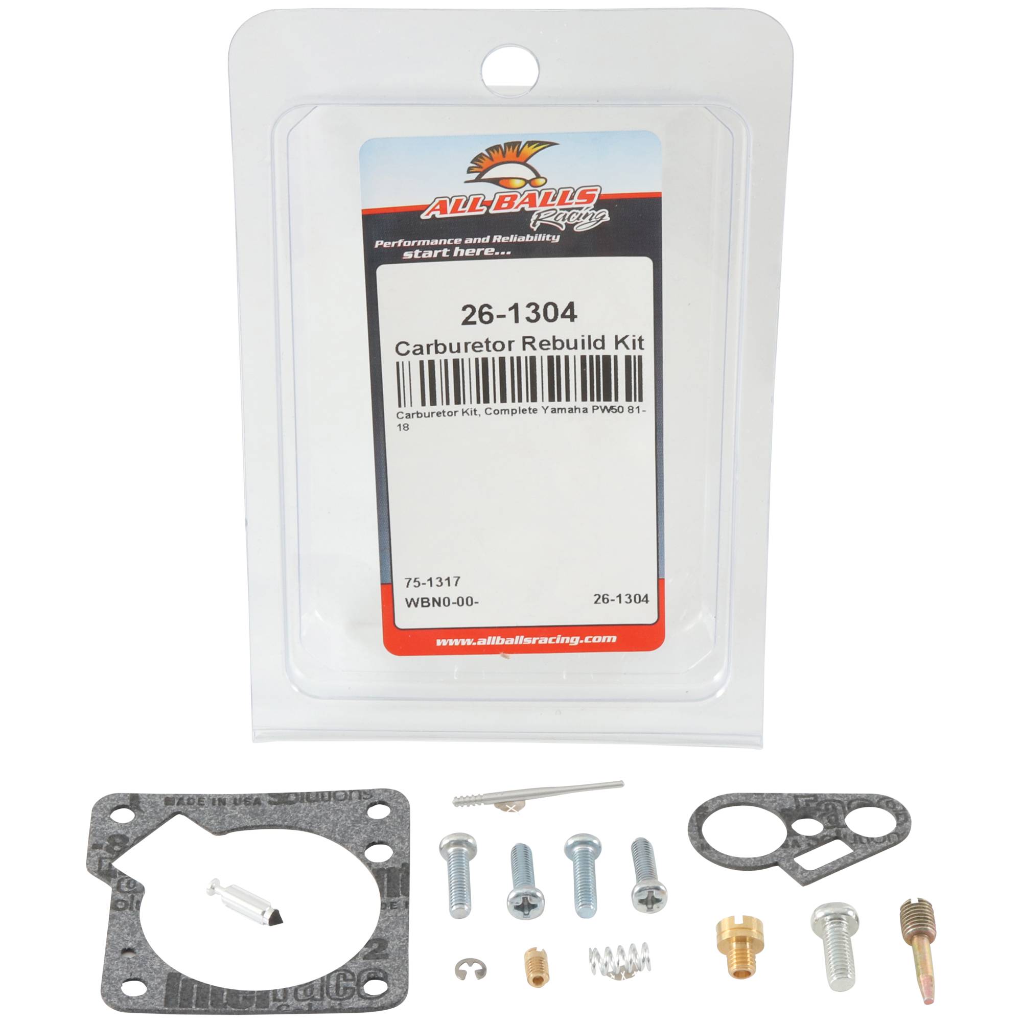All Balls Carburetor Rebuild Kit 26-1304 for Yamaha PW50 81-18