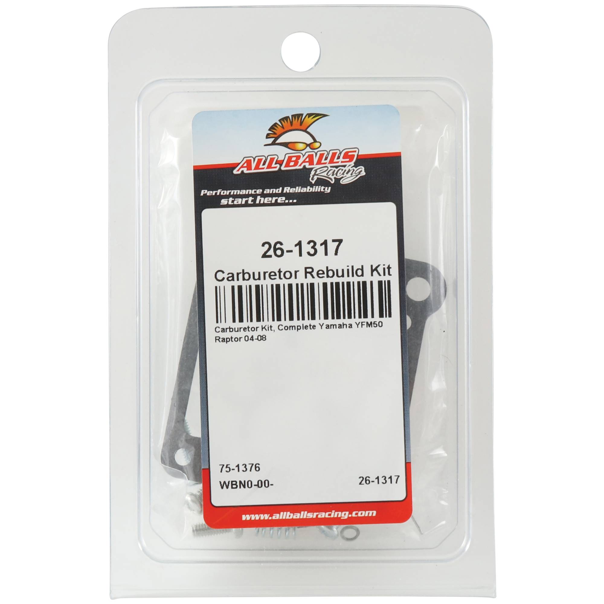 All Balls Carburetor Rebuild Kit 26-1317 for Yamaha YFM50 Raptor 04-08