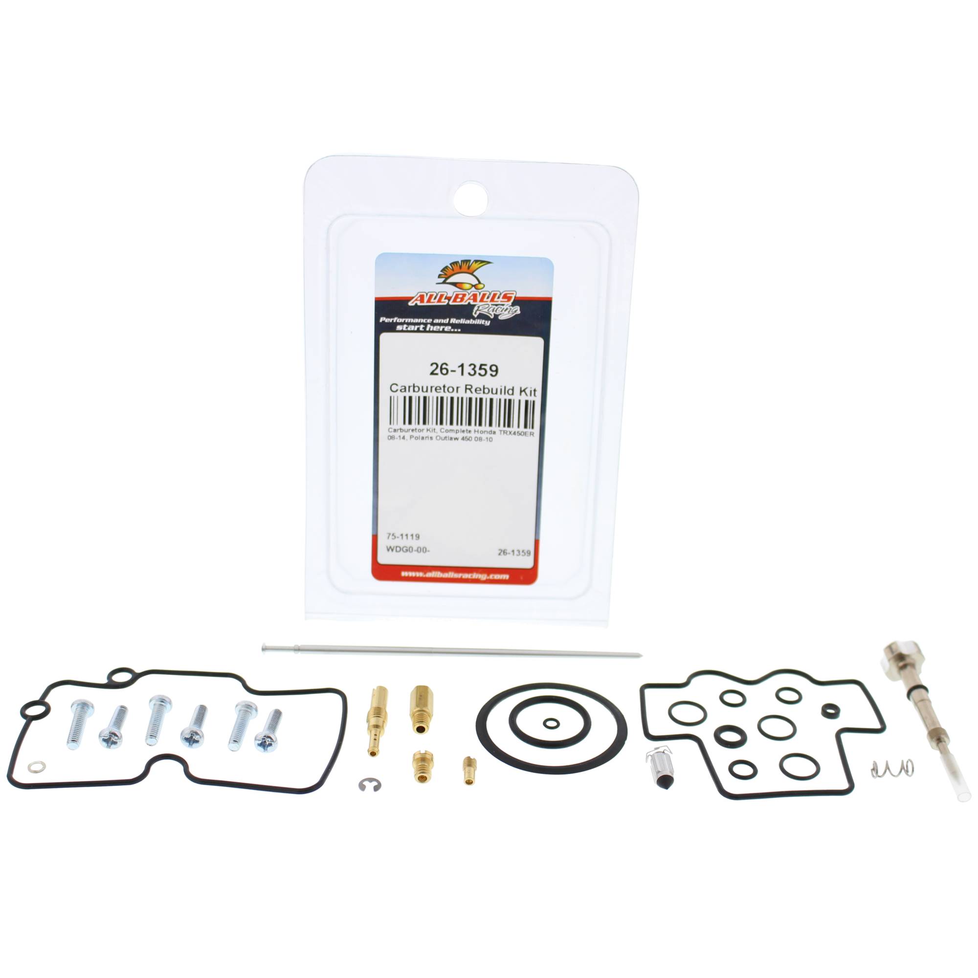 All Balls Carburetor Rebuild Kit 26-1359 for Honda TRX 450 ER 08-14