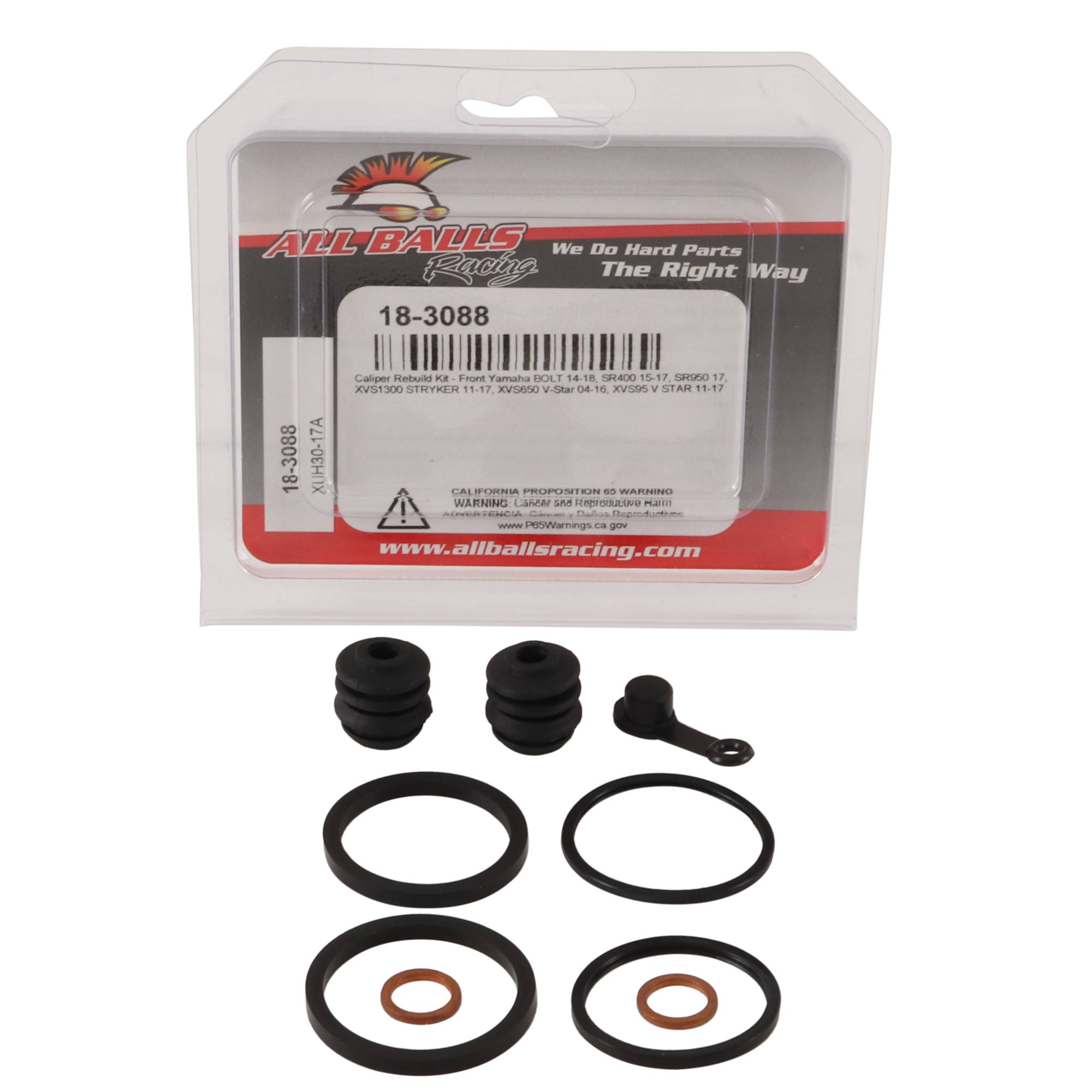 All Balls Front Caliper Rebuild Kit 18-3088 for Yamaha BOLT 14-18