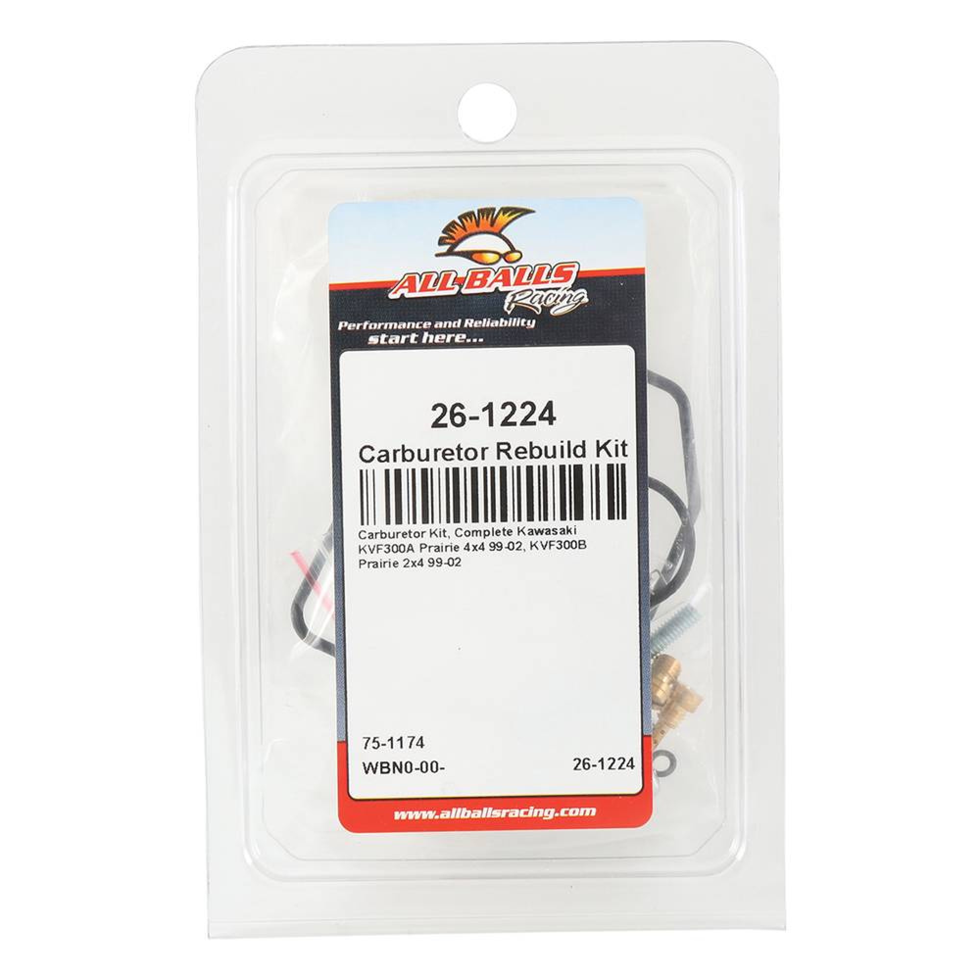 All Balls Carburetor Rebuild Kit 26-1224 for Kawasaki KVF 300 A Prairie 4x4