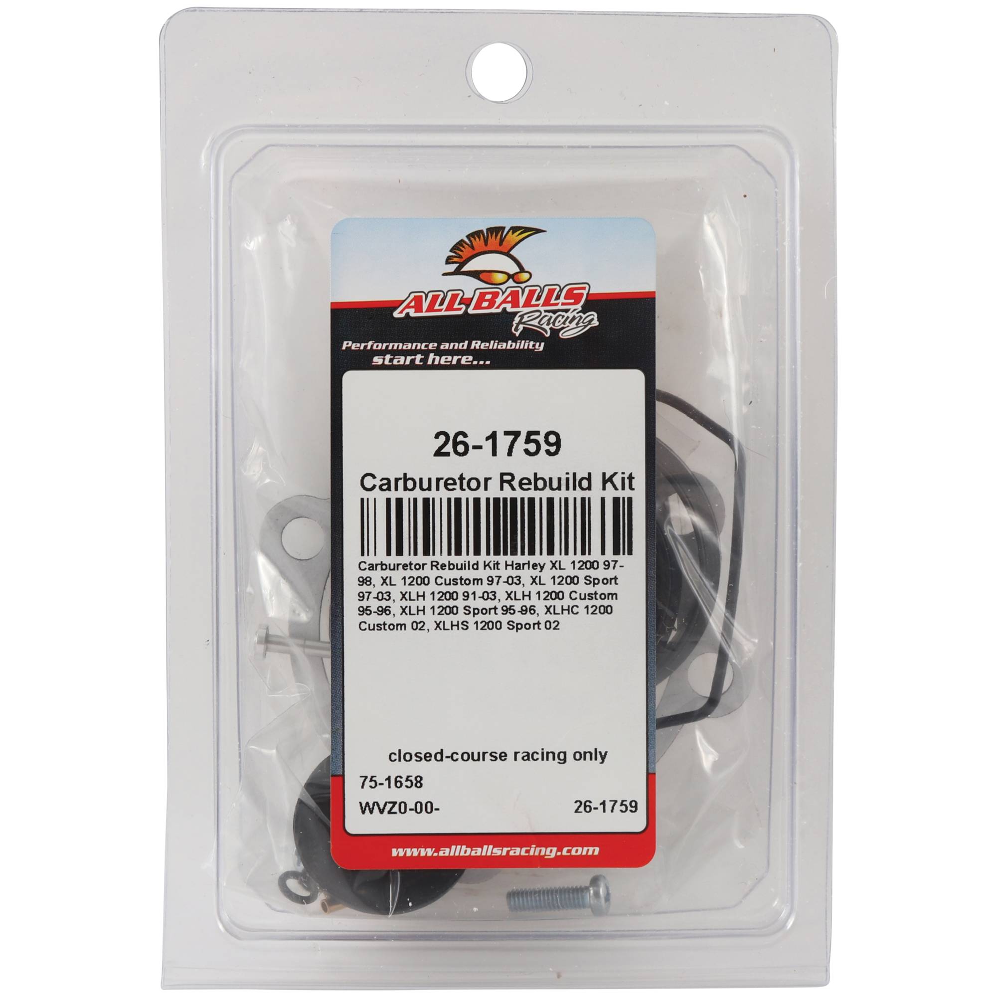 All Balls Carburetor Rebuild Kit 26-1759 for Harley XLH 1200 88-03