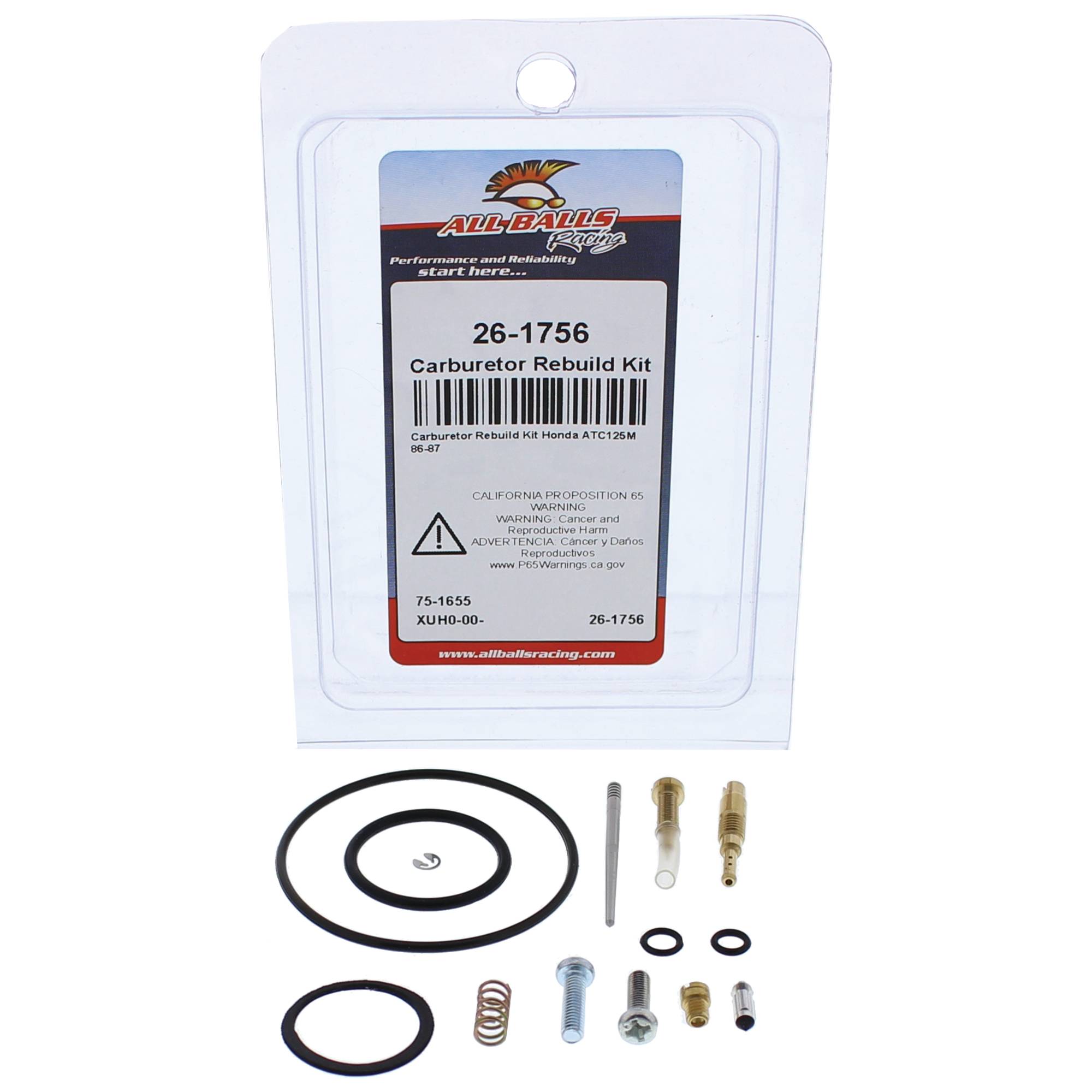 All Balls Carburetor Rebuild Kit 26-1756 for Honda ATC 125 M 86 87