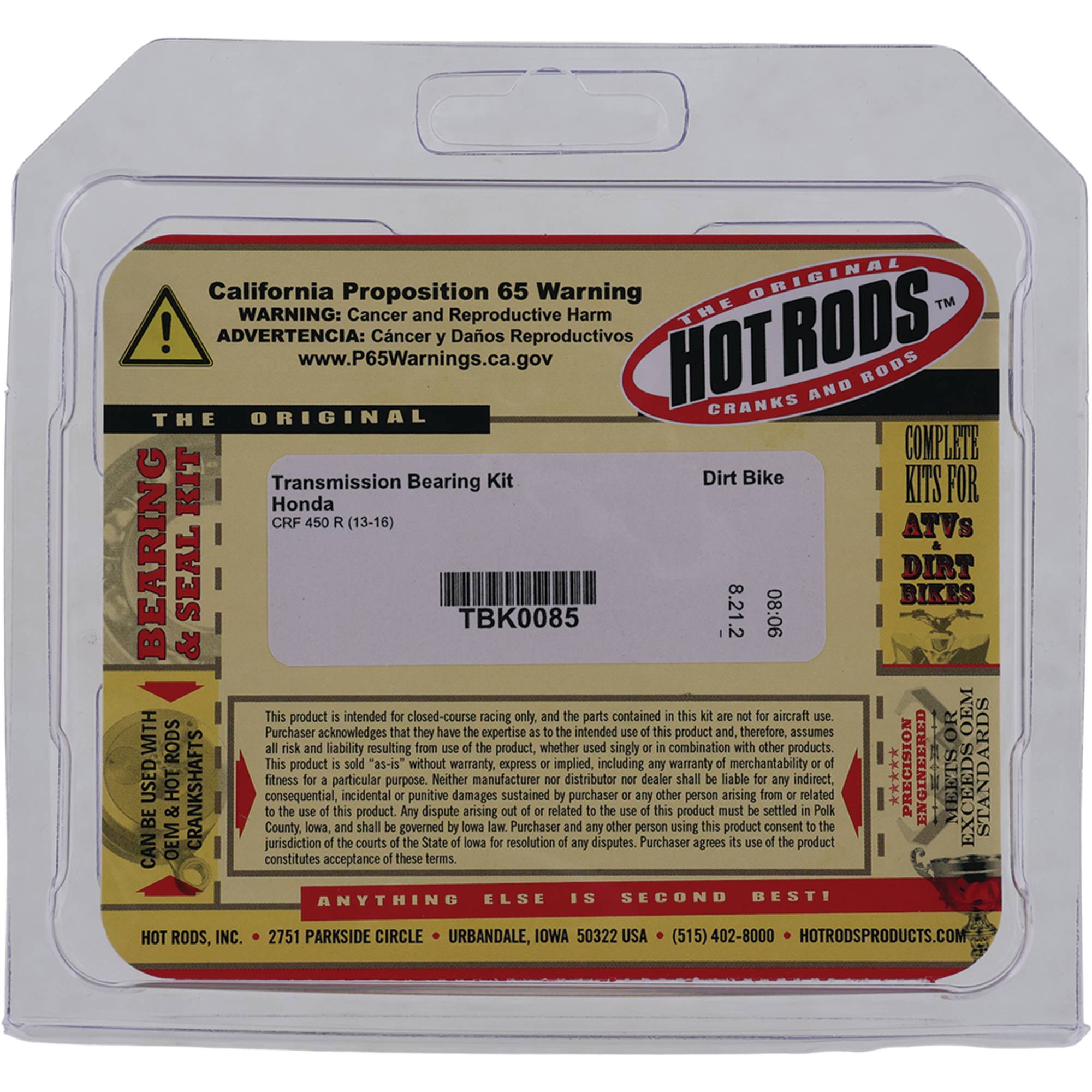 Hot Rods Transmission Bearing Kits for Honda CRF 450 R (13-16) TBK0085