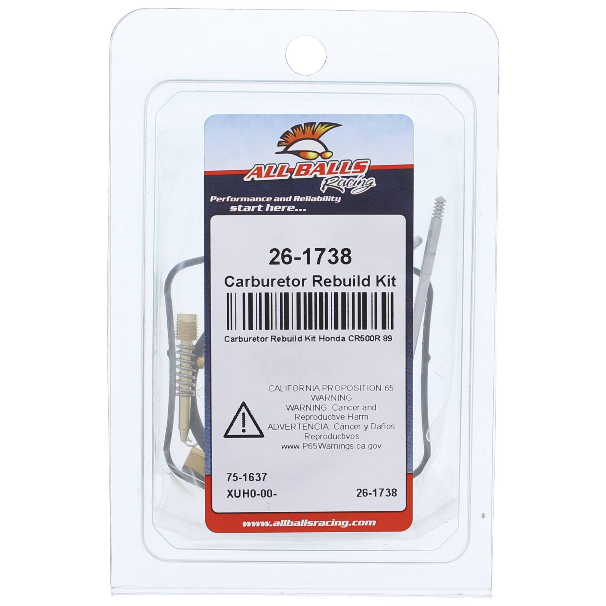 All Balls Carburetor Rebuild Kit 26-1738 for Honda CR 500 R 89