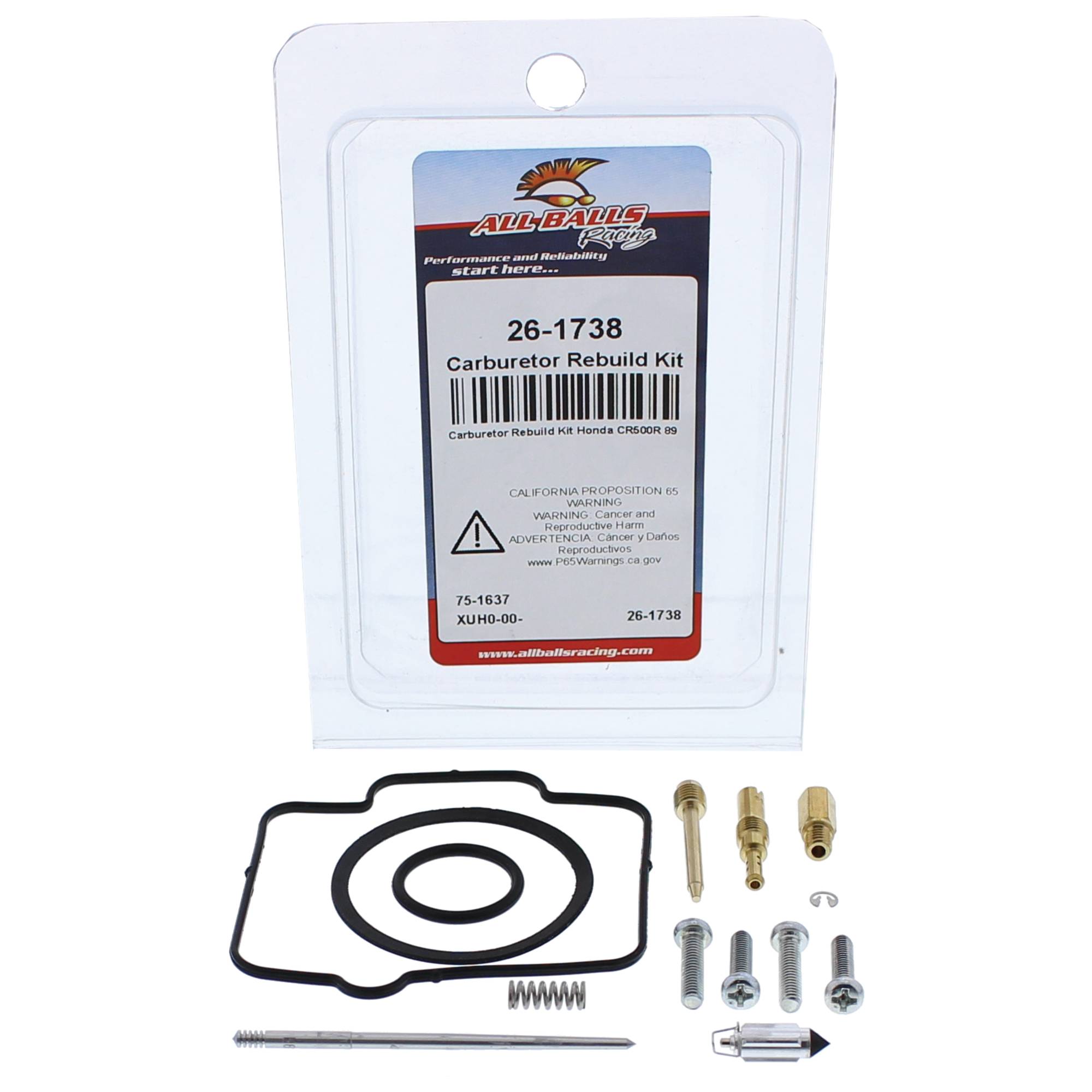 All Balls Carburetor Rebuild Kit 26-1738 for Honda CR 500 R 89