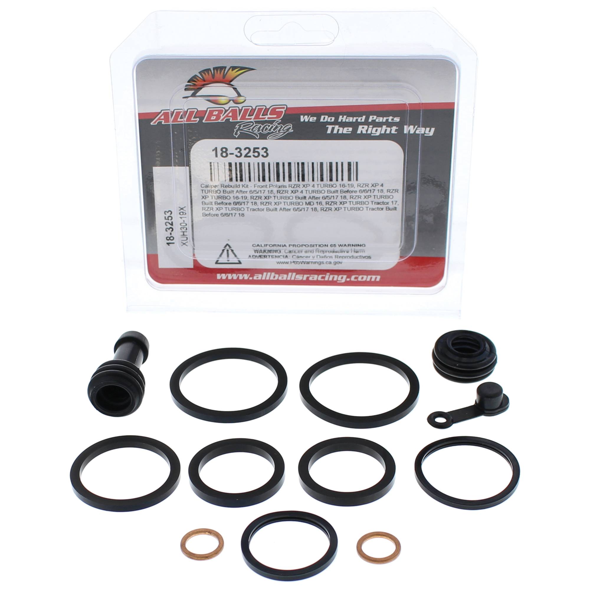 All Balls Front Caliper Rebuild Kit 18-3253 for Polaris RZR XP 1000 TURBO 16