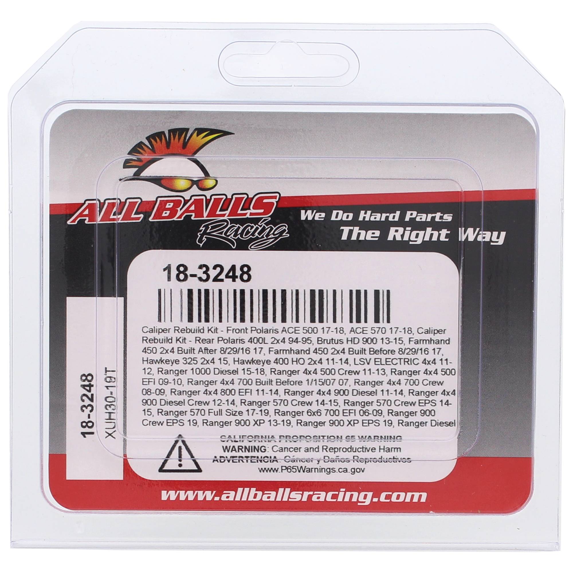 All Balls Rear Caliper Rebuild Kit 18-3248 for Polaris 400 L 2x4 94-95