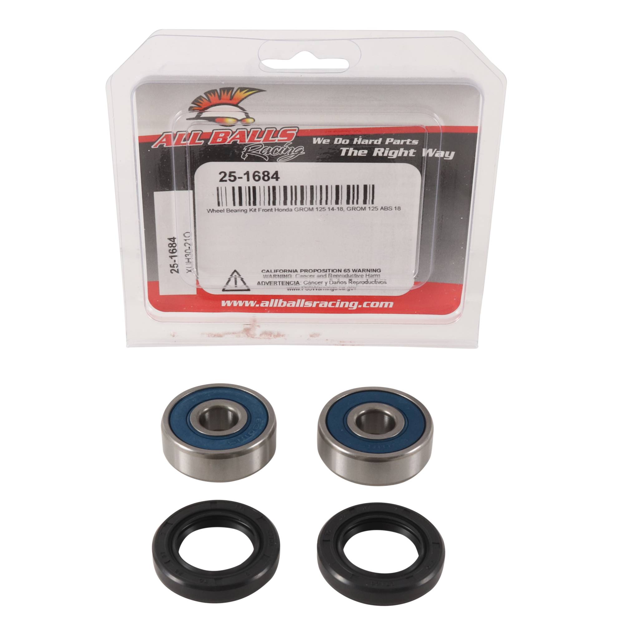All Balls Front Wheel Bearing Kit 25-1684 for Honda GROM 125 18