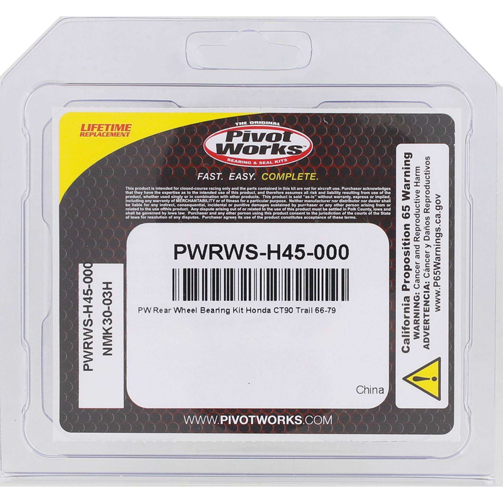 Pivot Works Wheel Bearing Kit PWRWS-H45-000 for Honda CT 90 Trail 1966-1979