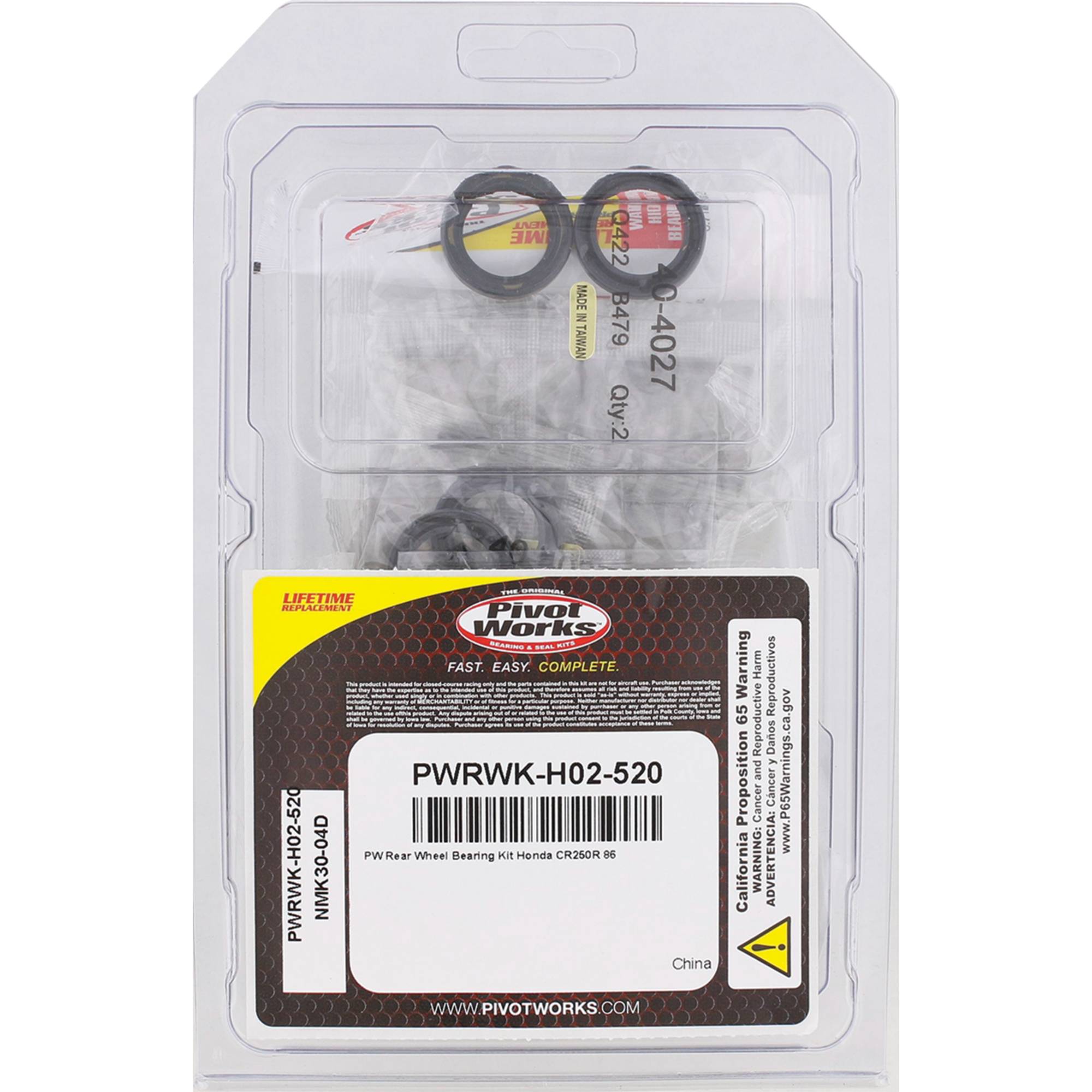 Pivot Works Wheel Bearing Kit PWRWK-H02-520 for Honda CR 250 R 1986