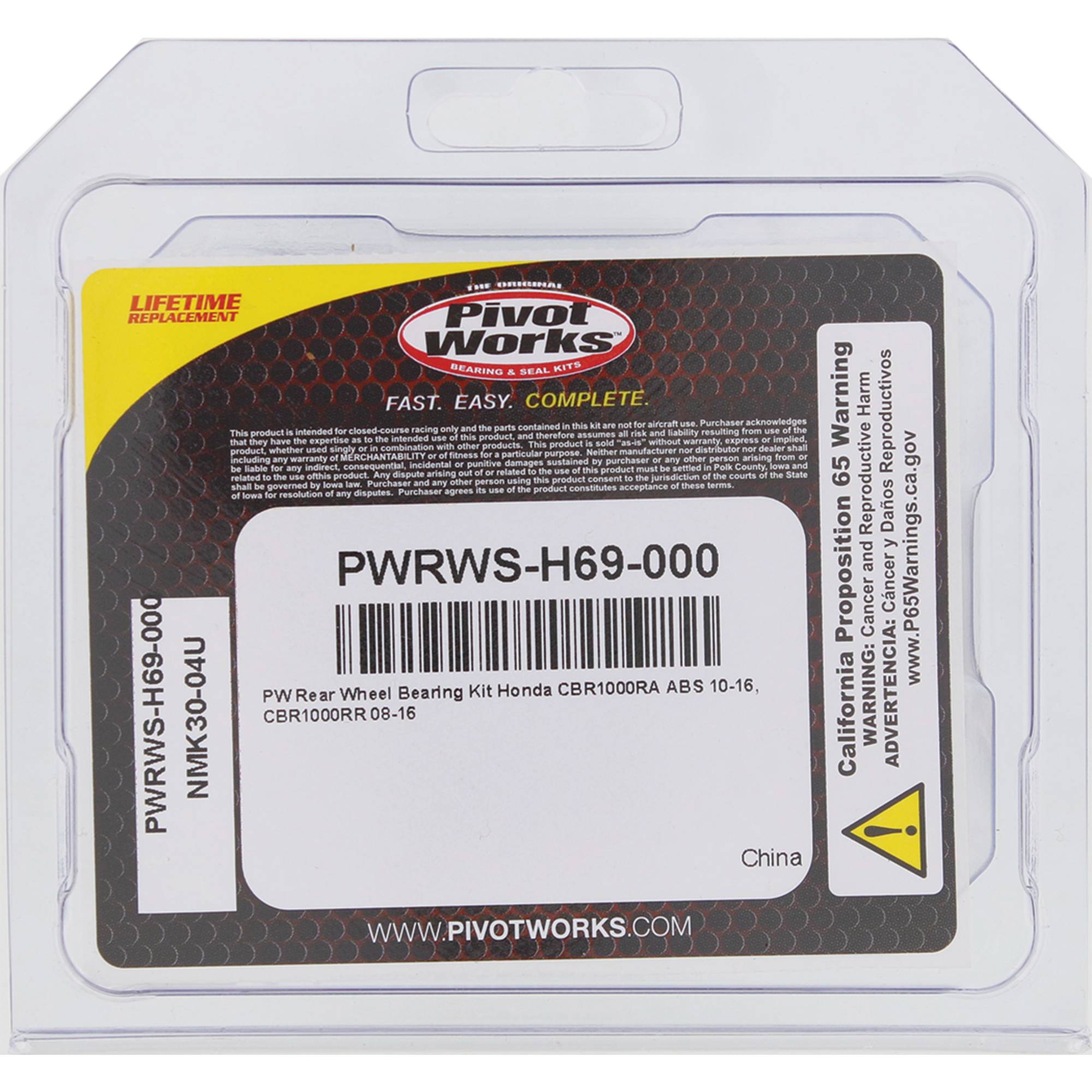 Pivot Works Wheel Bearing Kit PWRWS-H69-000 for Honda CBR 1000 RR 2008-2016