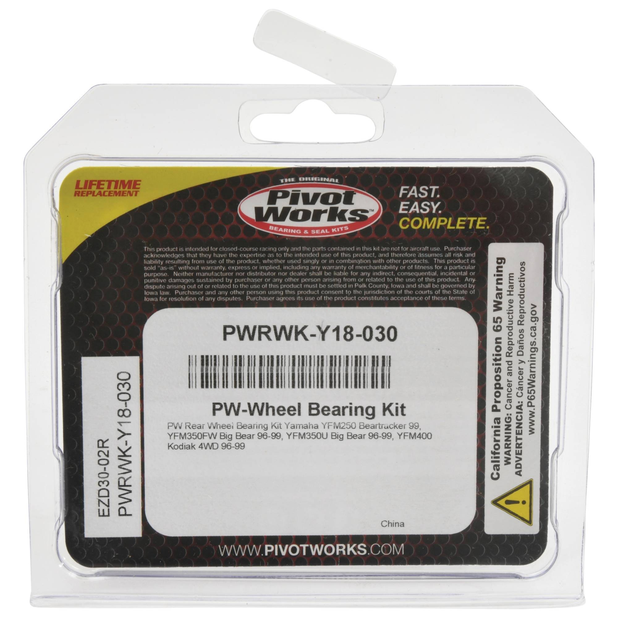 Pivot Works Wheel Bearing Kit PWRWK-Y18-030 for Yamaha YFM250 Beartracker 99