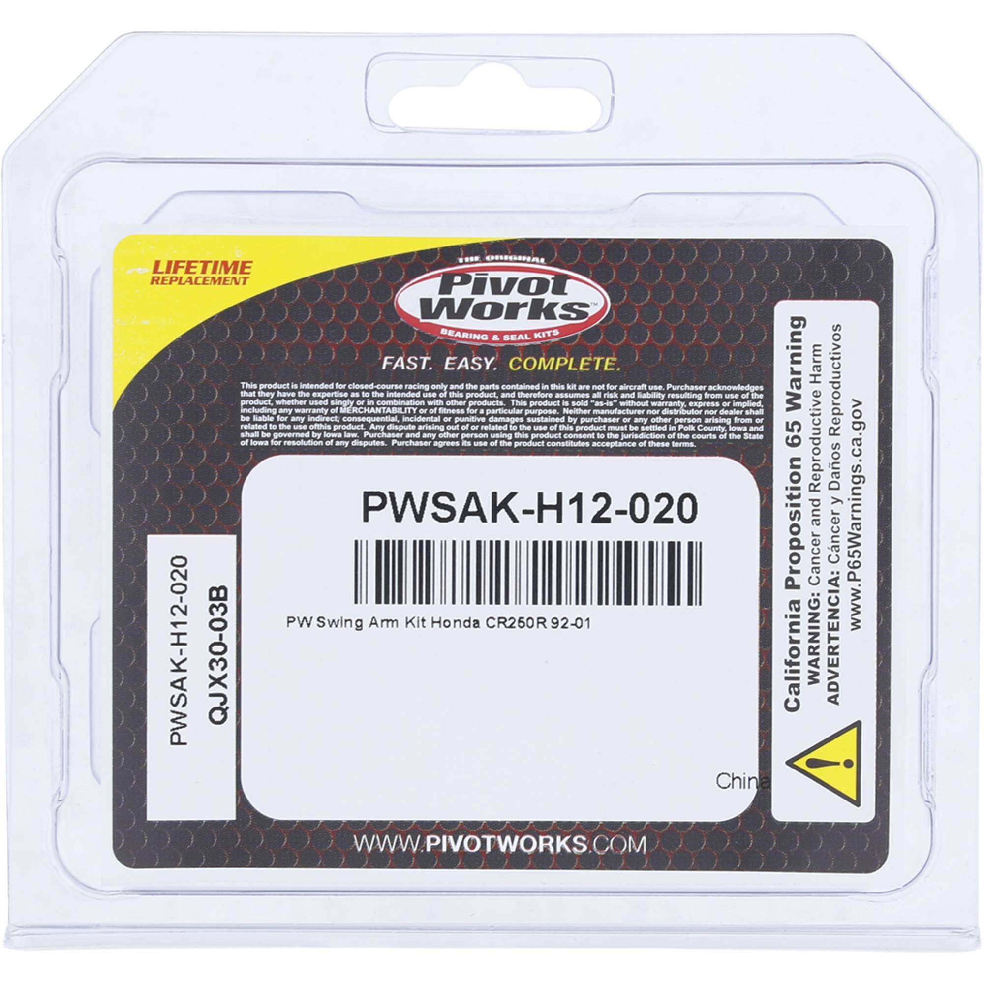 Pivot Works Swing Arm Kit for 1992 - 2001 Honda CR 250R 416411