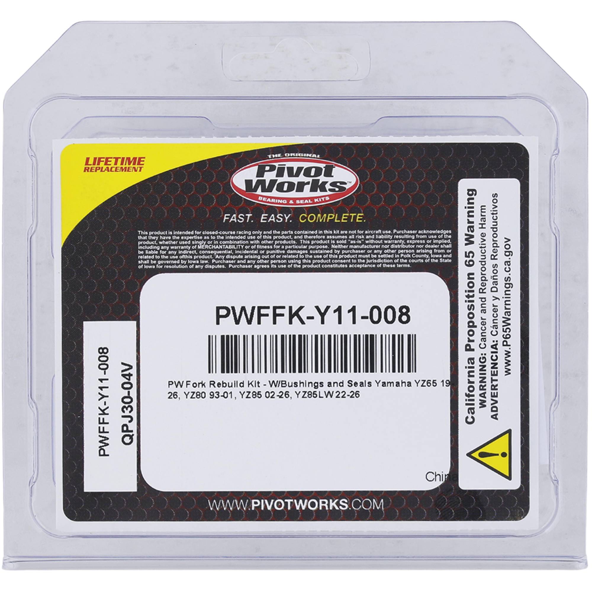 Pivot Works Fork Rebuild Kit PWFFK-Y11-008 for Yamaha YZ80 1993-2001