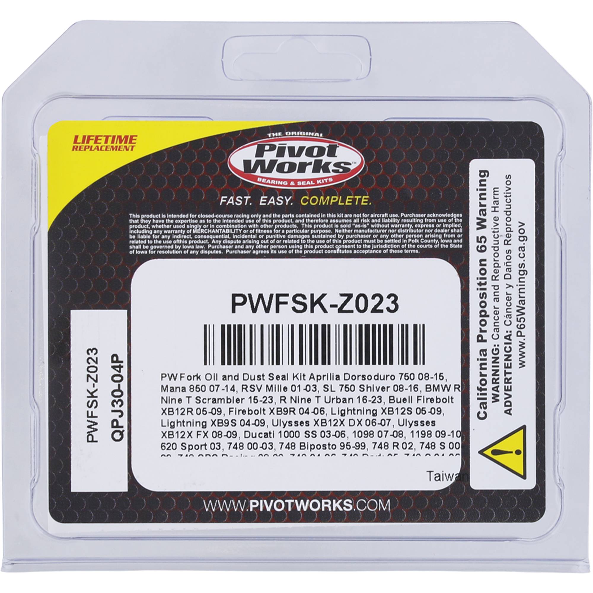 Pivot Works Fork Seal Kit PWFSK-Z023 for Suzuki DL 650 A V-Strom ABS 07-15