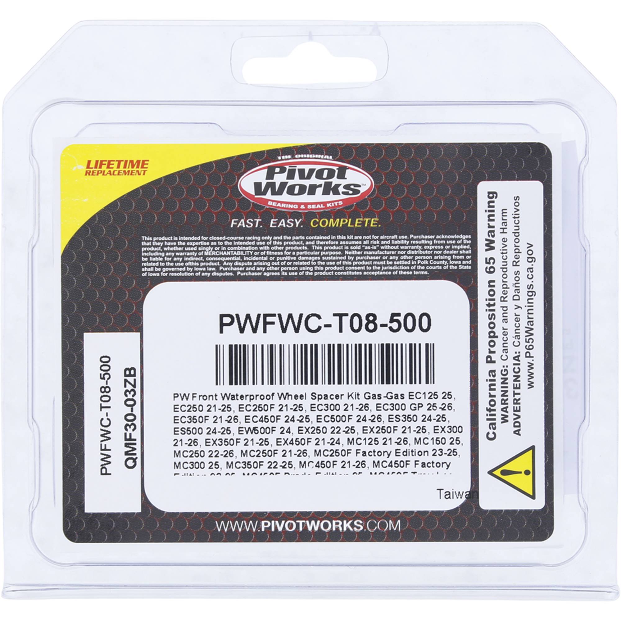 Pivot Works Wheel Collar Kit PWFWC-T08-500 for Husqvarna FC 250 2015