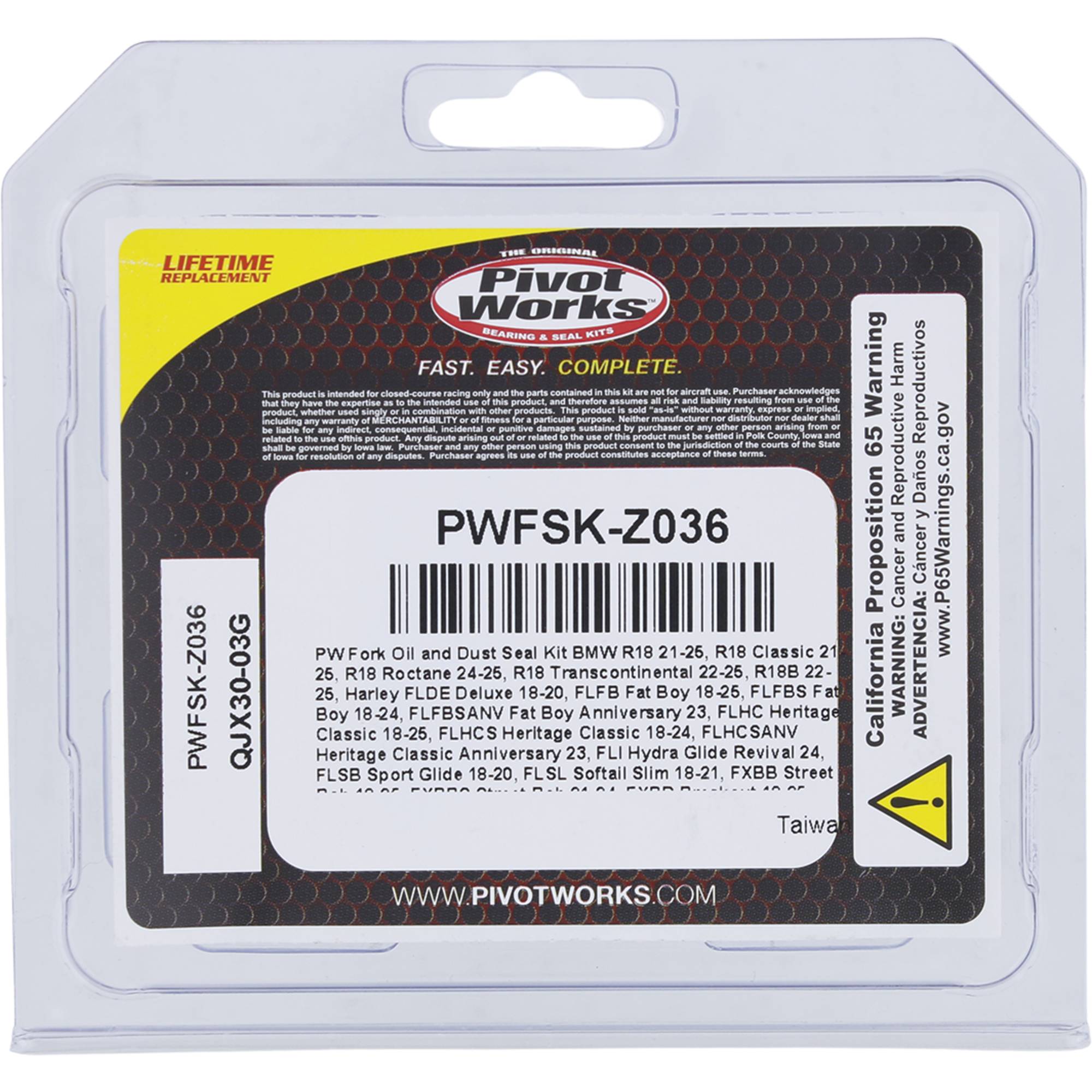 Pivot Works Fork Seal Kit PWFSK-Z036 for Harley FXCW Softail Rocker 08-09
