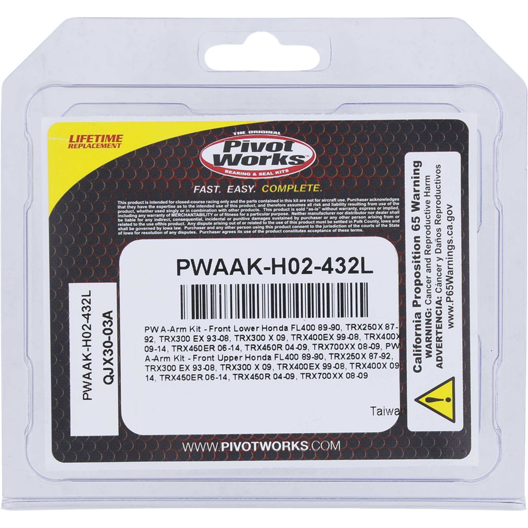 Pivot Works A-Arm Kit PWAAK-H02-432L for Honda FL 400 R Pilot 1989-1990