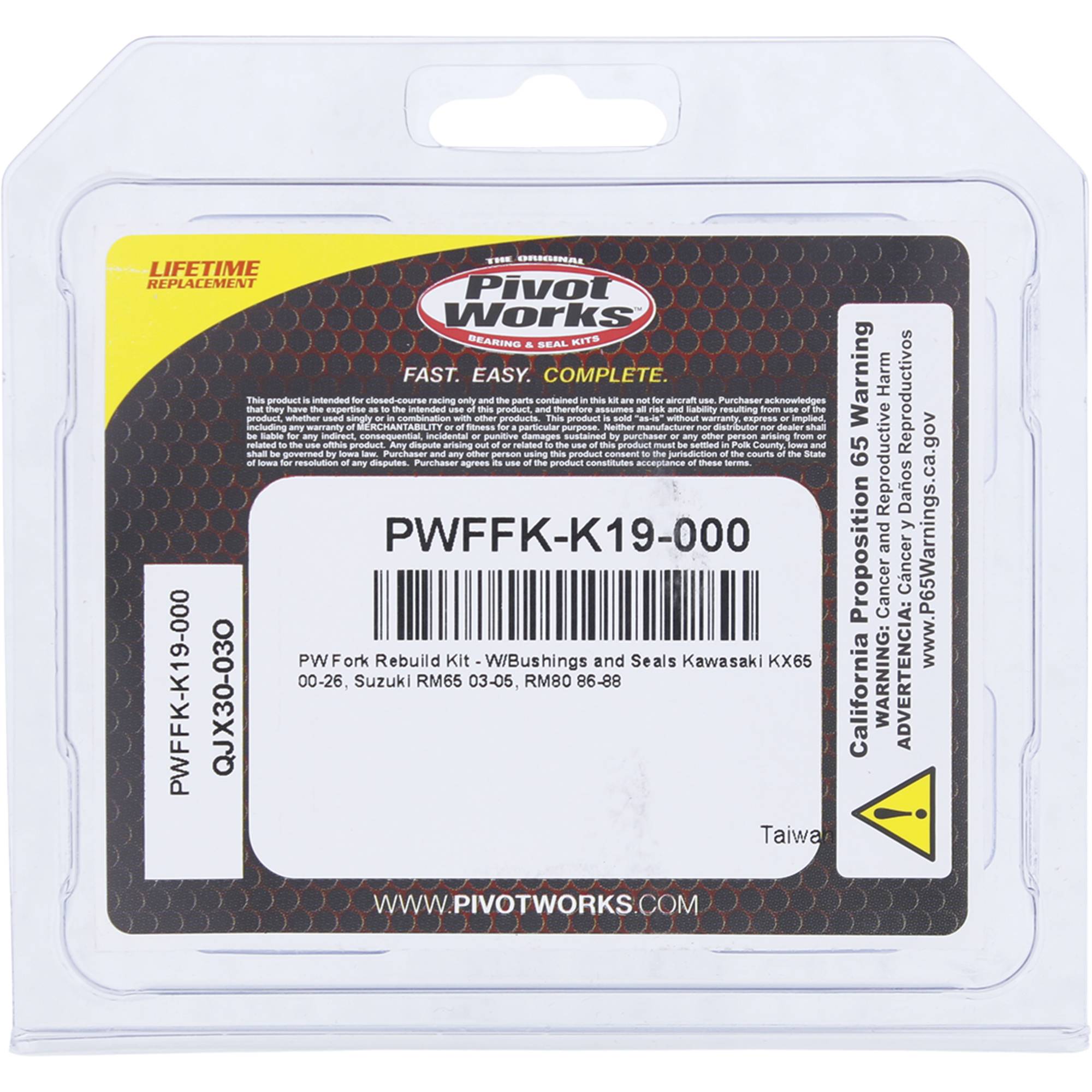 Pivot Works Fork Rebuild Kit PWFFK-K19-000 for Kawasaki KX 65 2000-2018