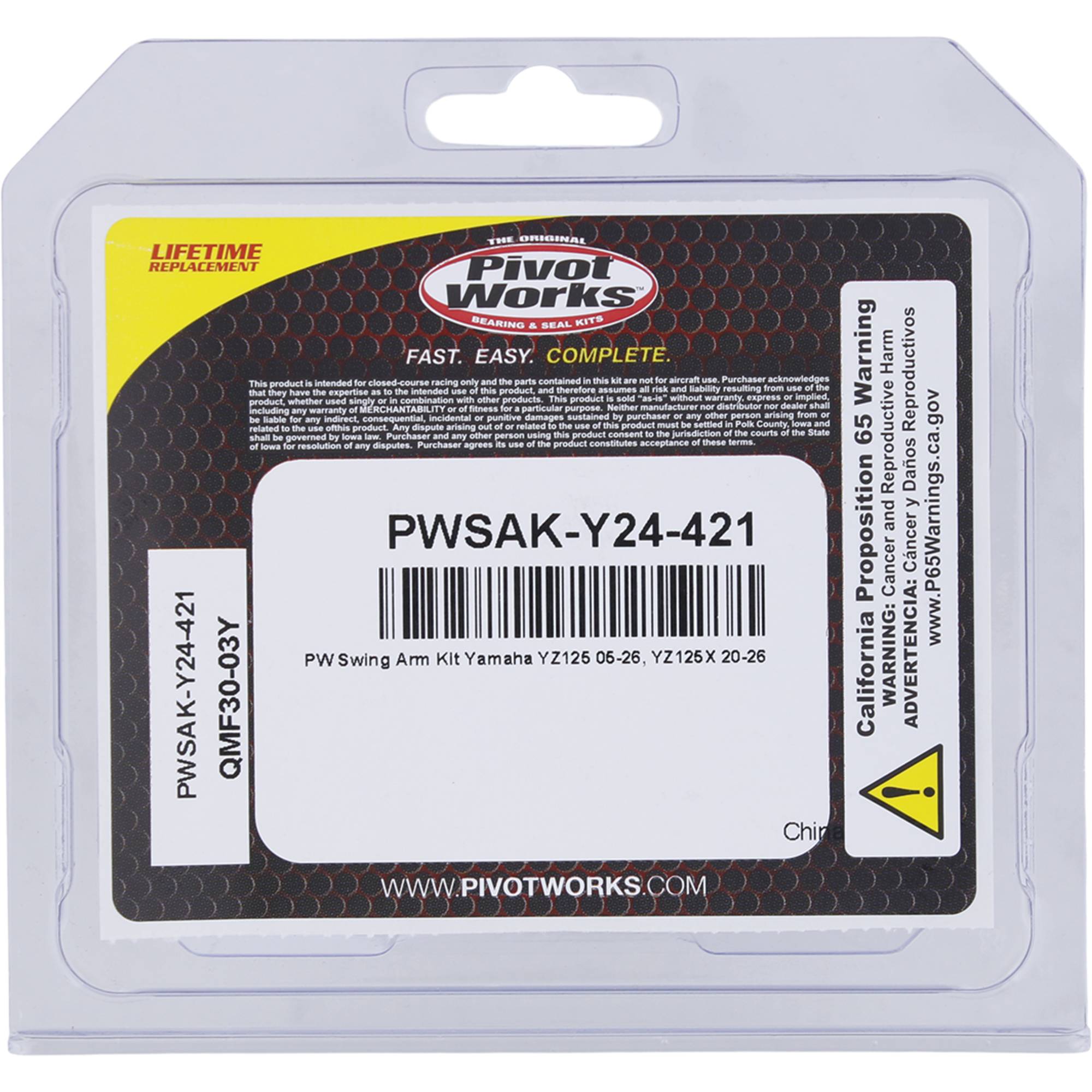 Pivot Works Swing Arm Kit PWSAK-Y24-421 for Yamaha YZ125 2005-2016