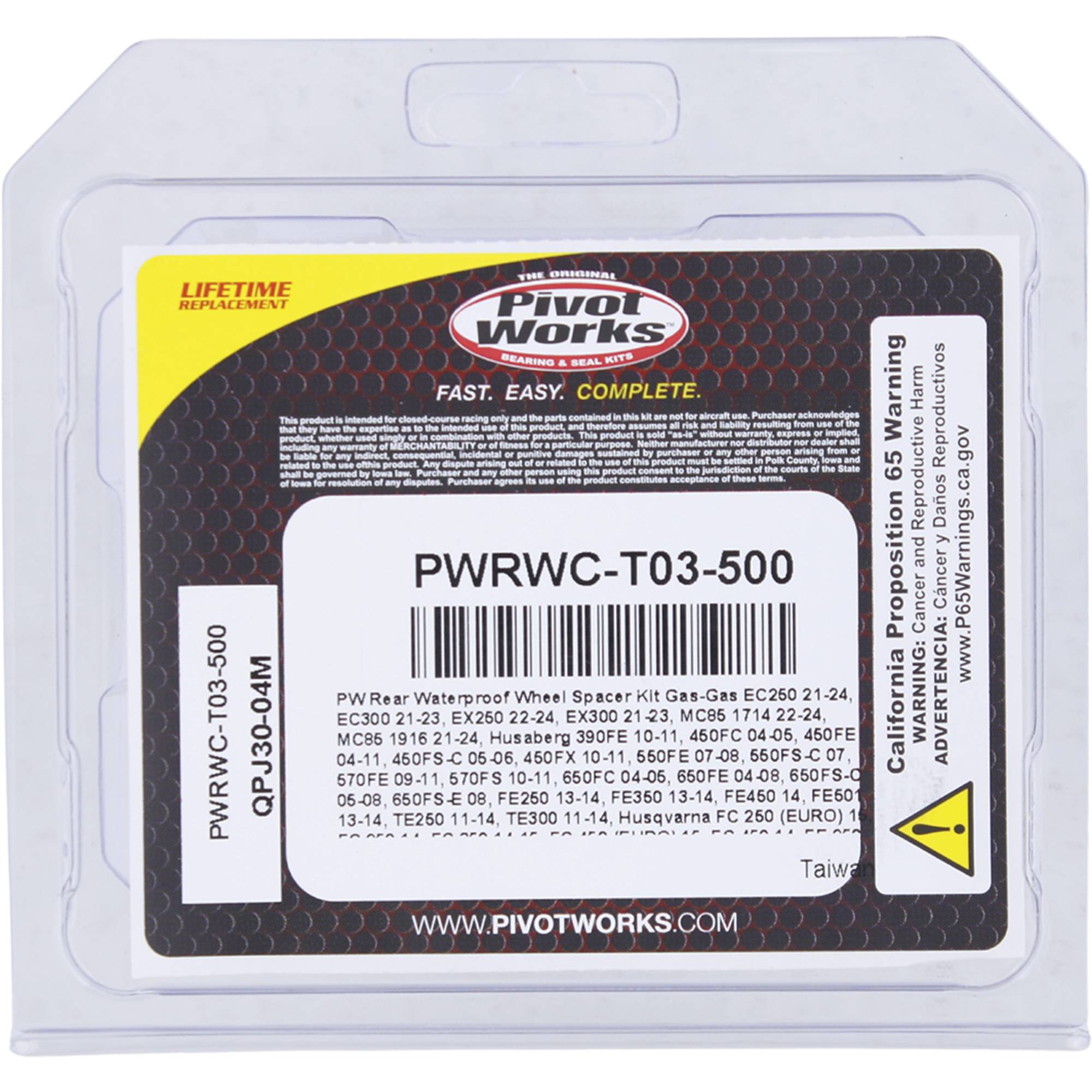 Pivot Works Wheel Collar Kit PWRWC-T03-500 for Husaberg FC 450 C 2004-2005
