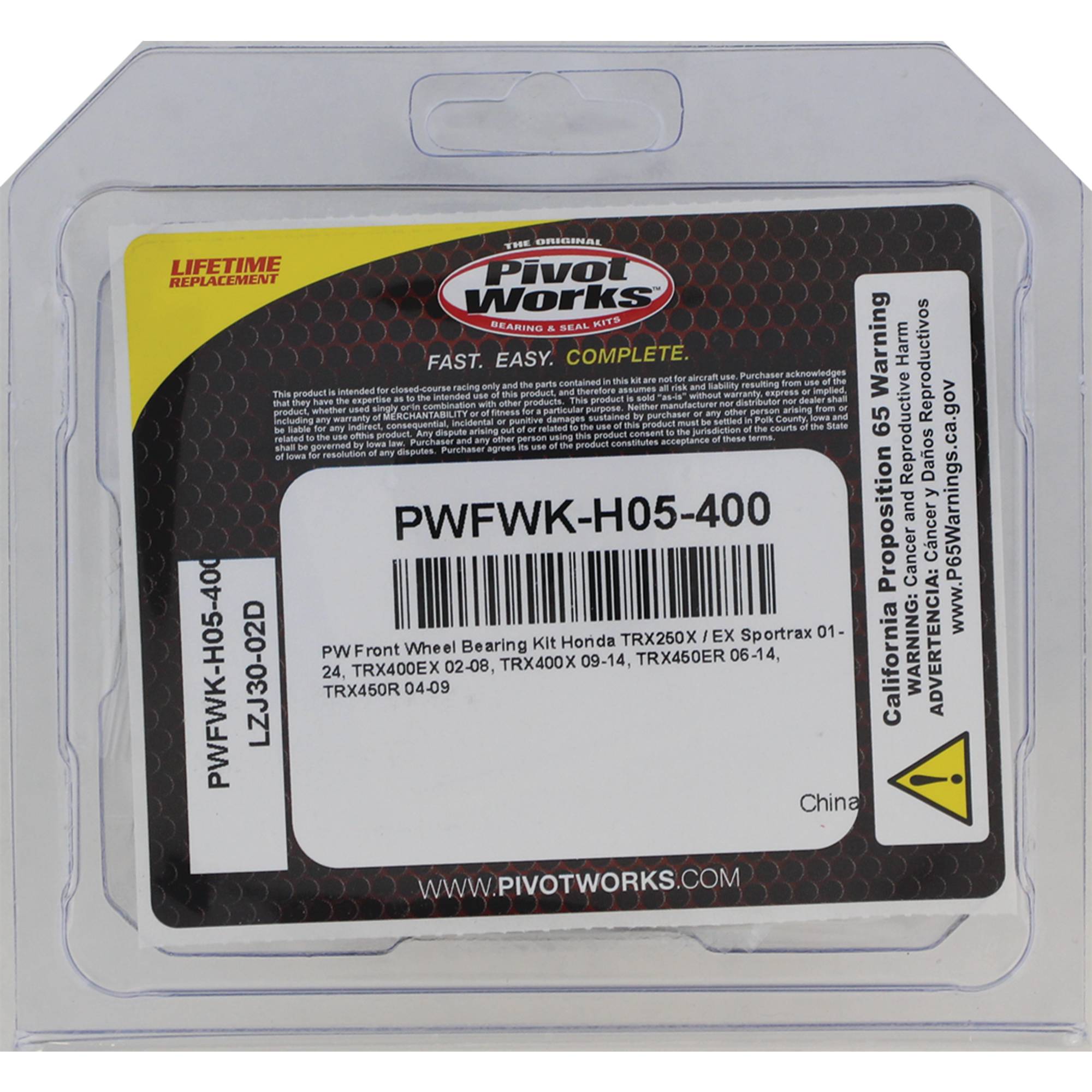Pivot Works Wheel Bearing Kit PWFWK-H05-400 for Honda TRX 400 EX 2002-2008