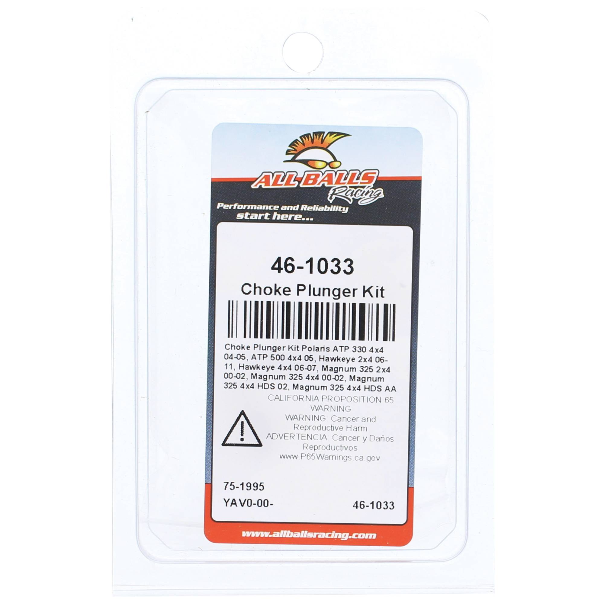 All Balls Choke Plunger Kit (46-1033) for Polaris Sportsman 400 4x4 AA AE AG 04