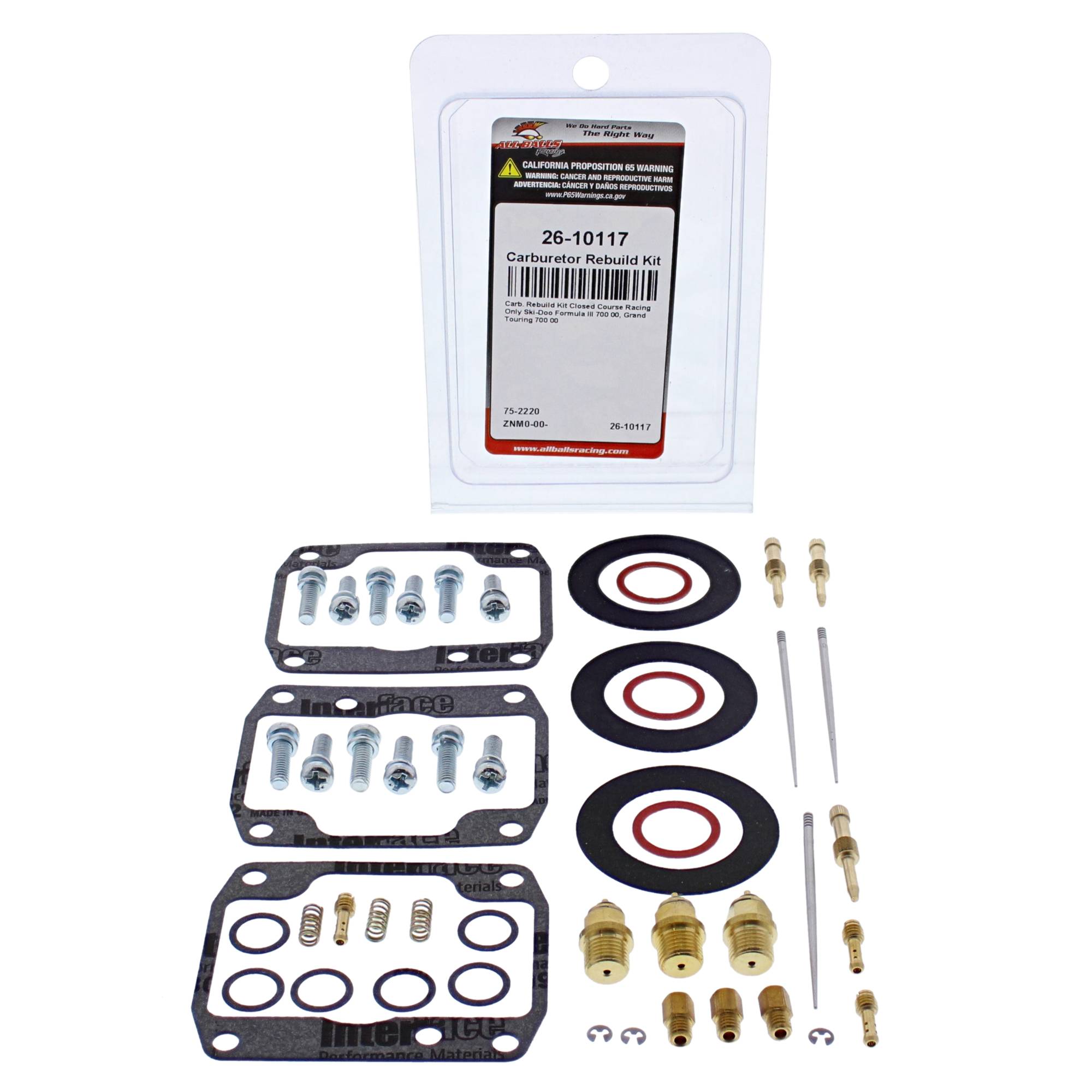All Balls Carburetor Rebuild Kit (26-10117) for Ski-Doo formula III 700 00