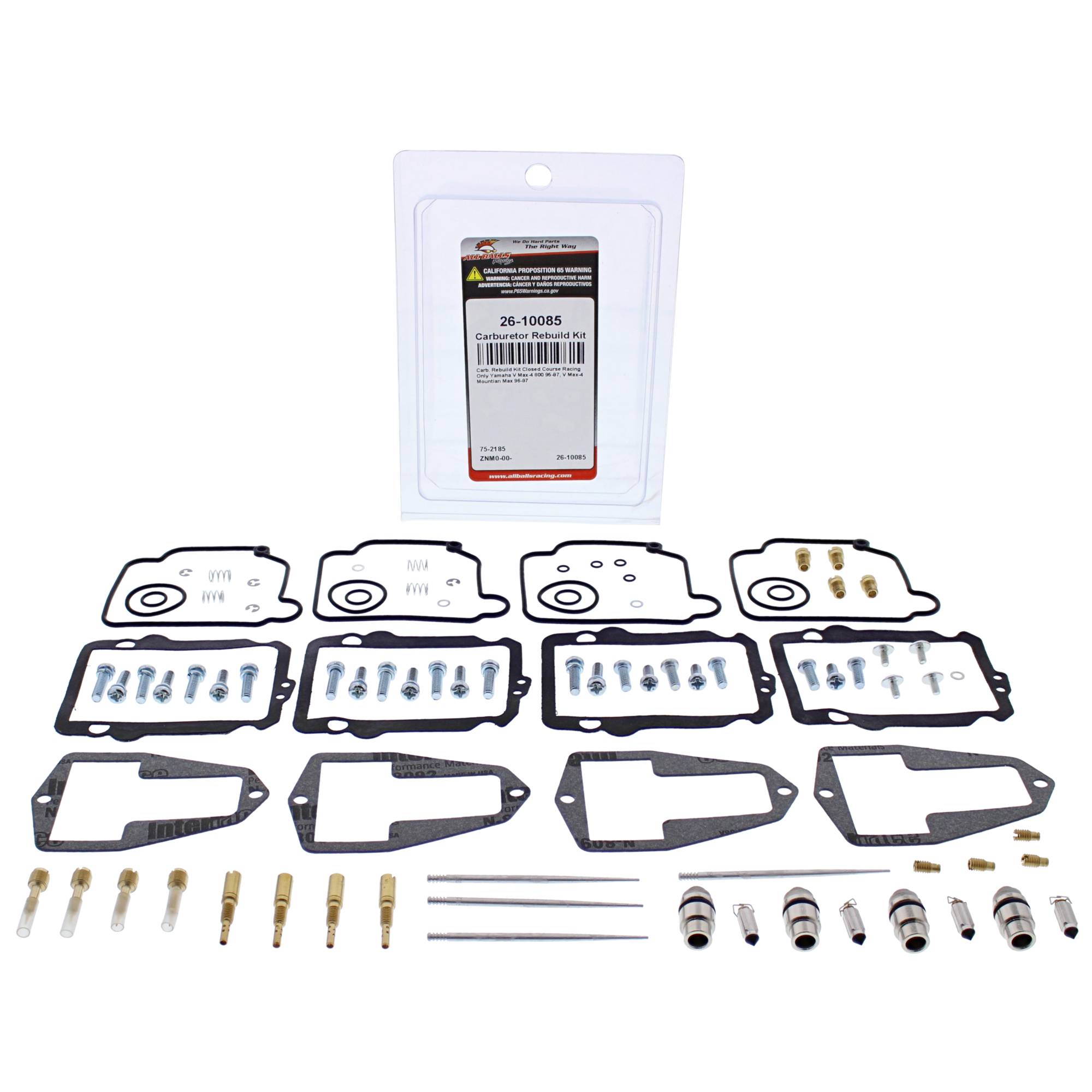 All Balls Carburetor Rebuild Kit (26-10085) for Yamaha V Max-4 Mountian Max