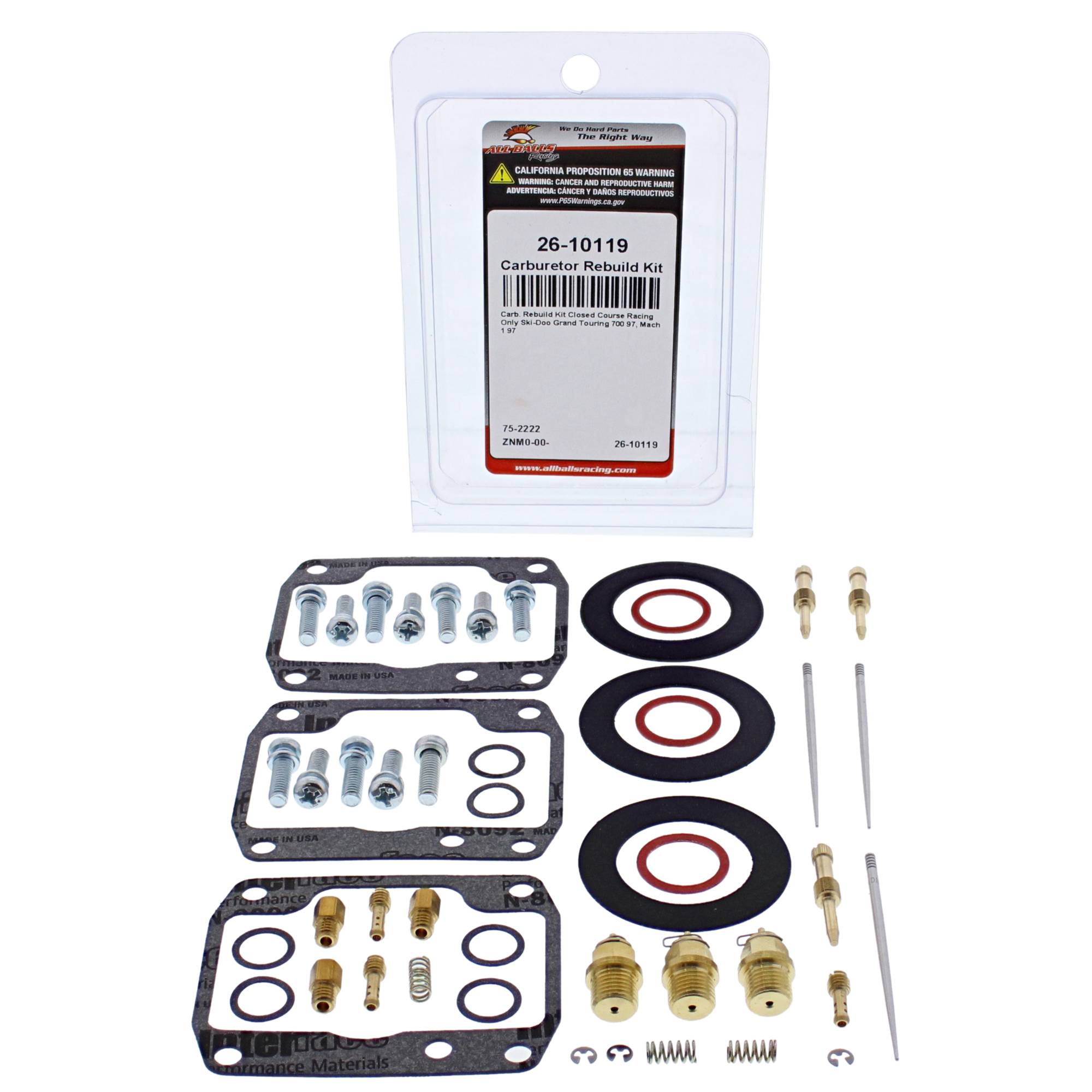 All Balls Carburetor Rebuild Kit (26-10119) for Ski-Doo Mach 1 97