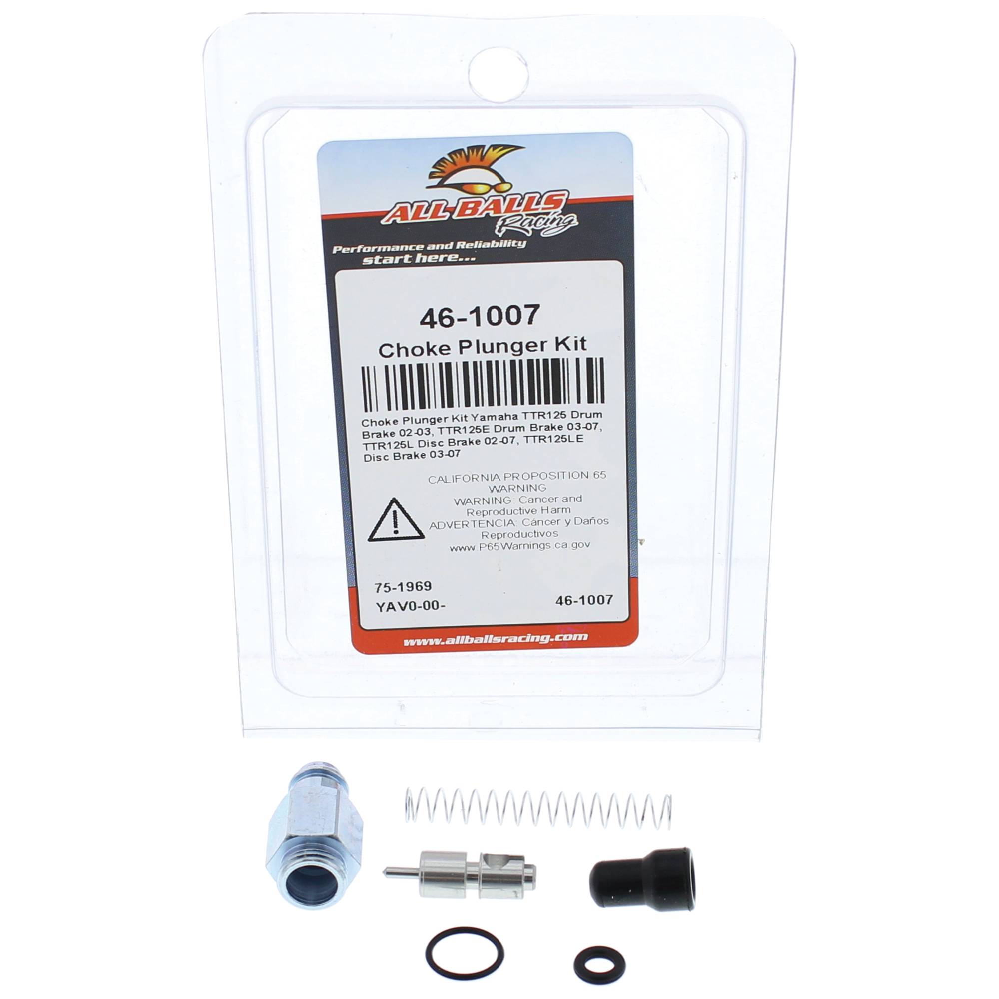 All Balls Choke Plunger Kit (46-1007) for Yamaha TTR125E Drum Brake 03-07