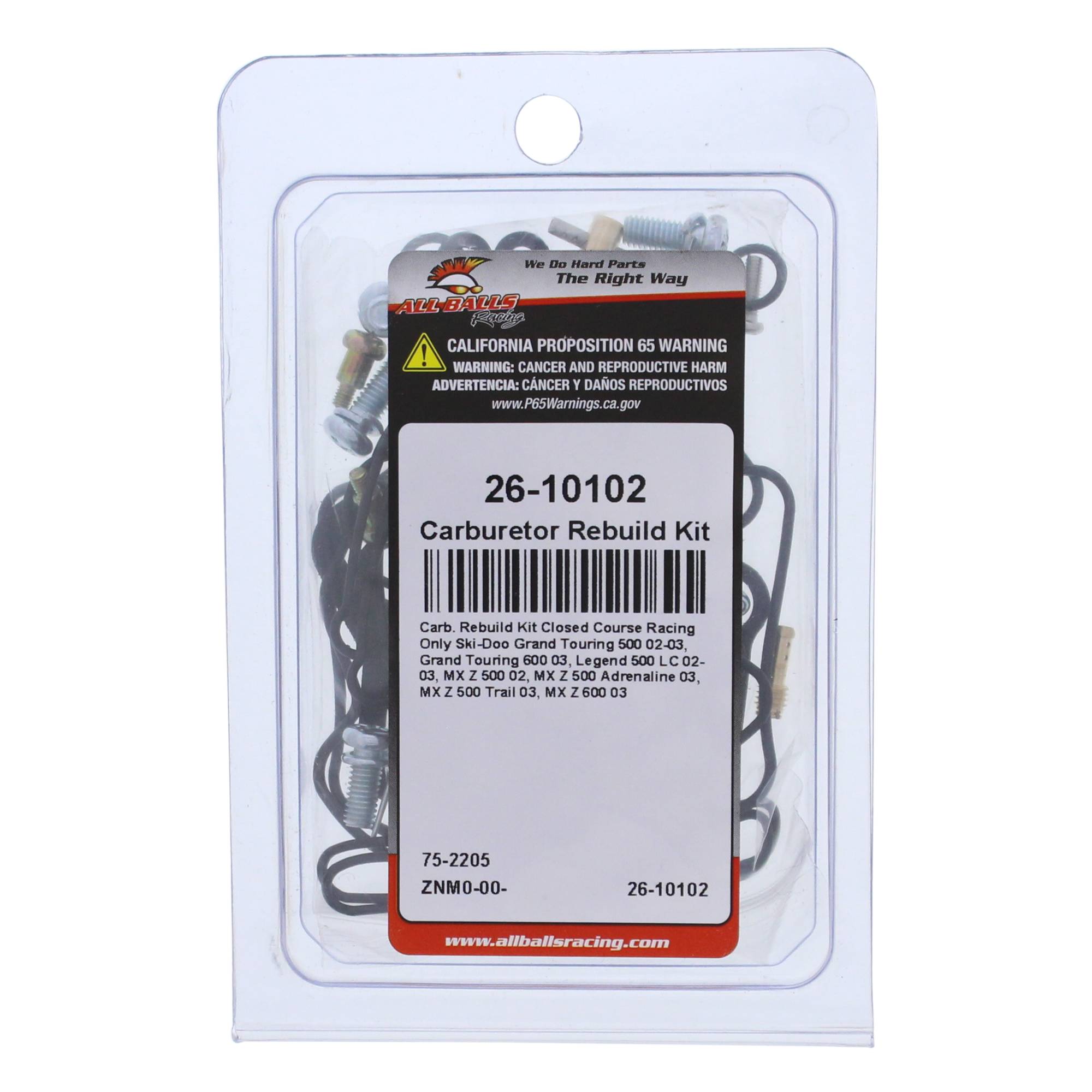 All Balls Carburetor Rebuild Kit (26-10102) for Ski-Doo Grand Touring 600 03